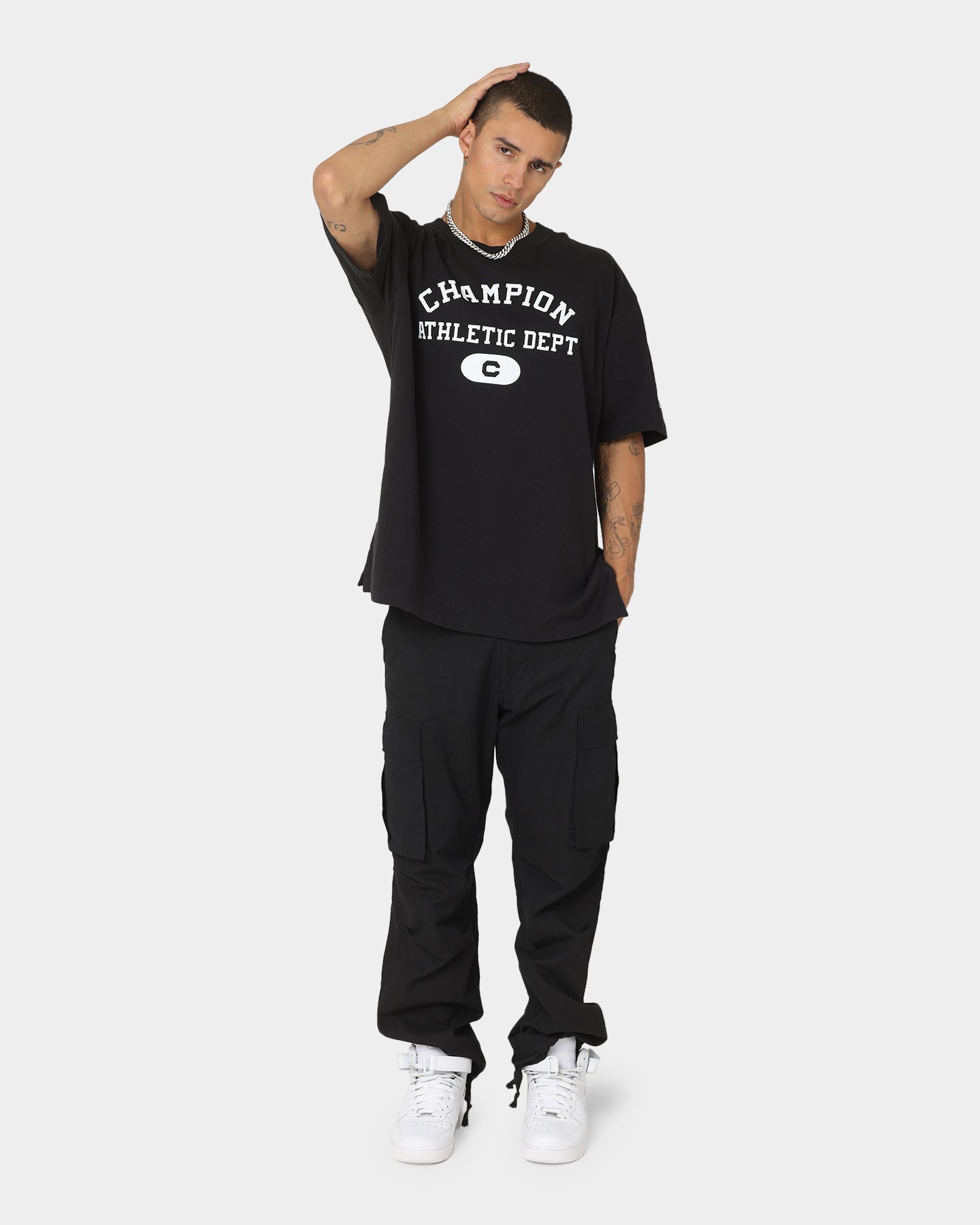 Champion Rebound Archive SS T-Shirt Black