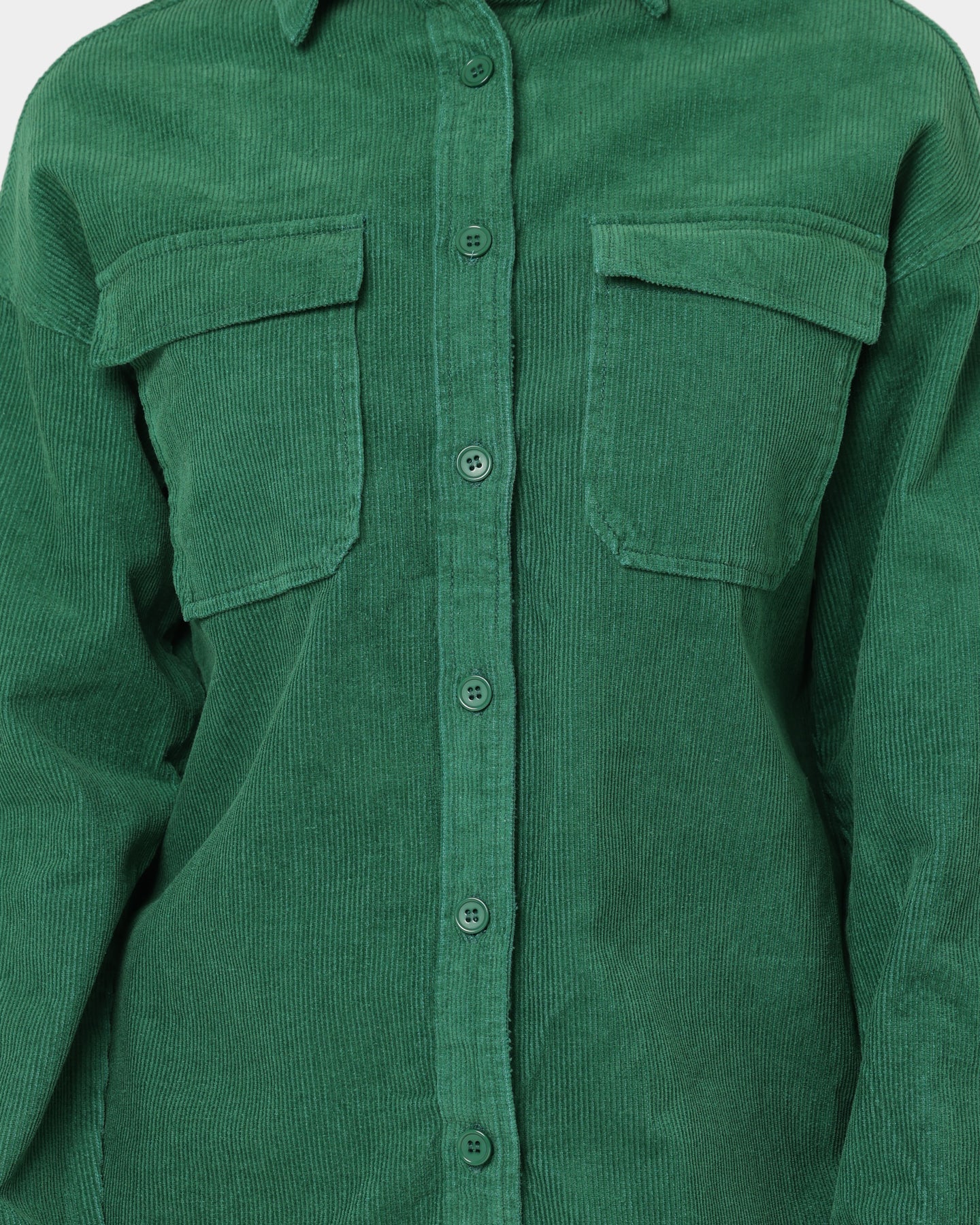EN ES Women's Allie Oversized Shirt Forest Green
