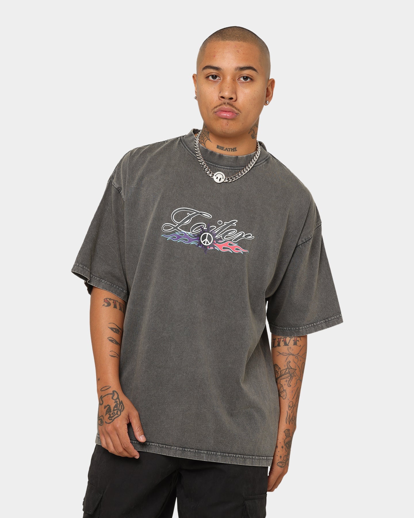 Loiter Forbidden Washed T-Shirt Charcoal
