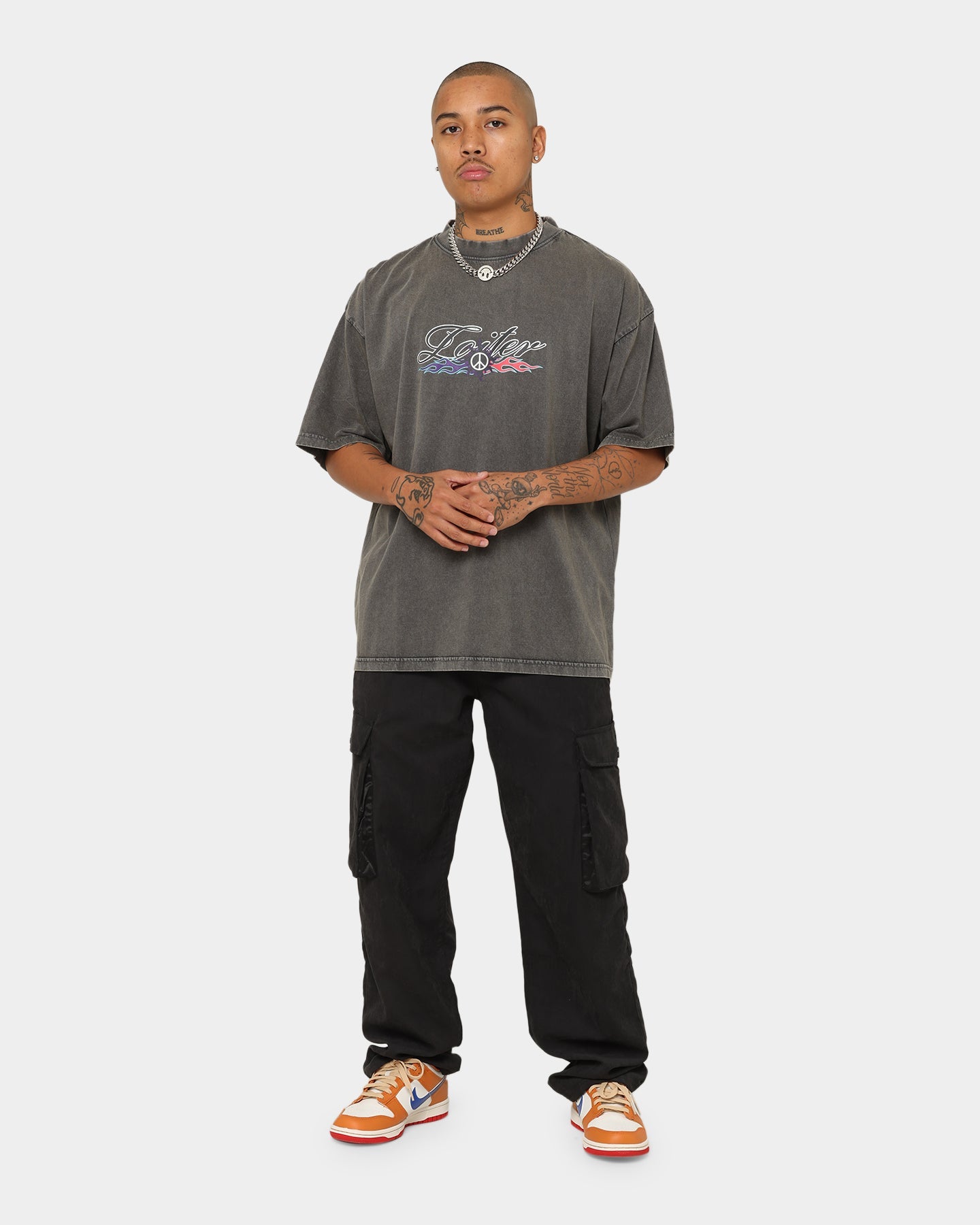 Loiter Forbidden Washed T-Shirt Charcoal