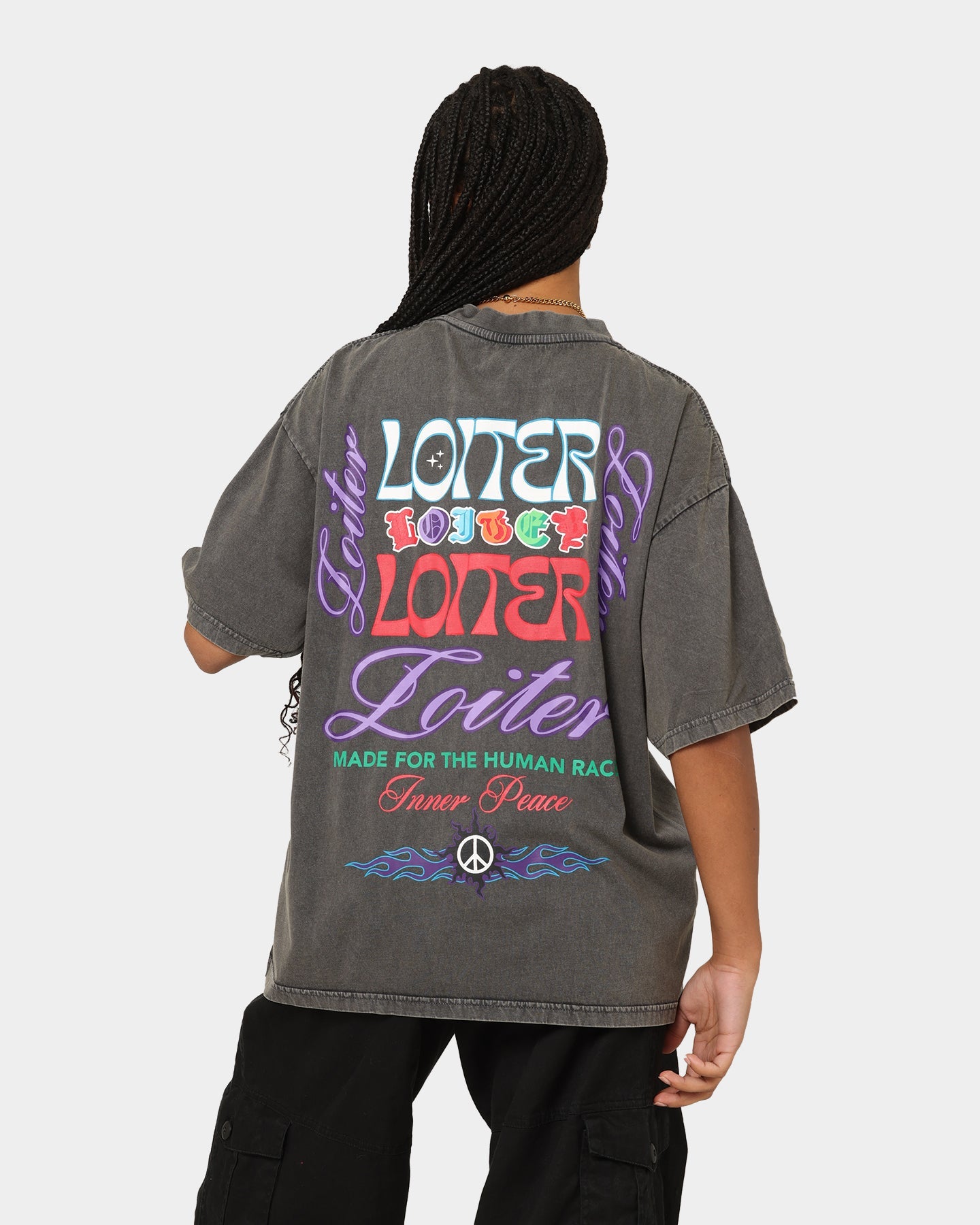 Loiter Forbidden Washed T-Shirt Charcoal Style001