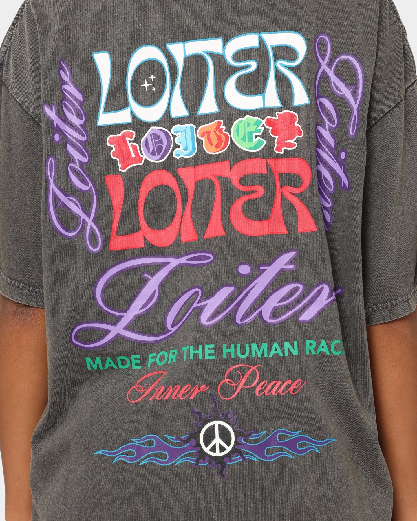 Loiter Forbidden Washed T-Shirt Charcoal Style001