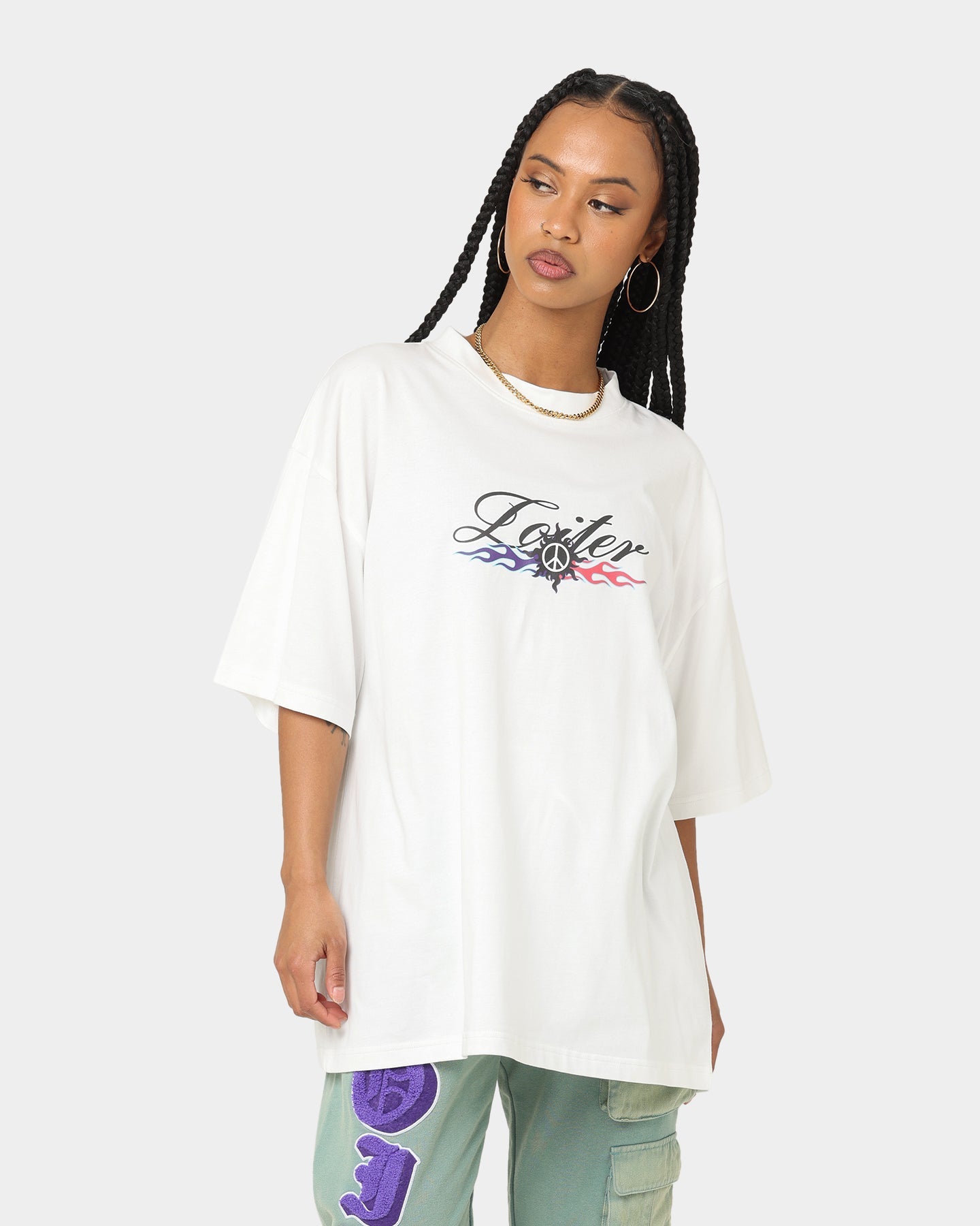 Loiter Forbidden Washed T-Shirt Off White Style001