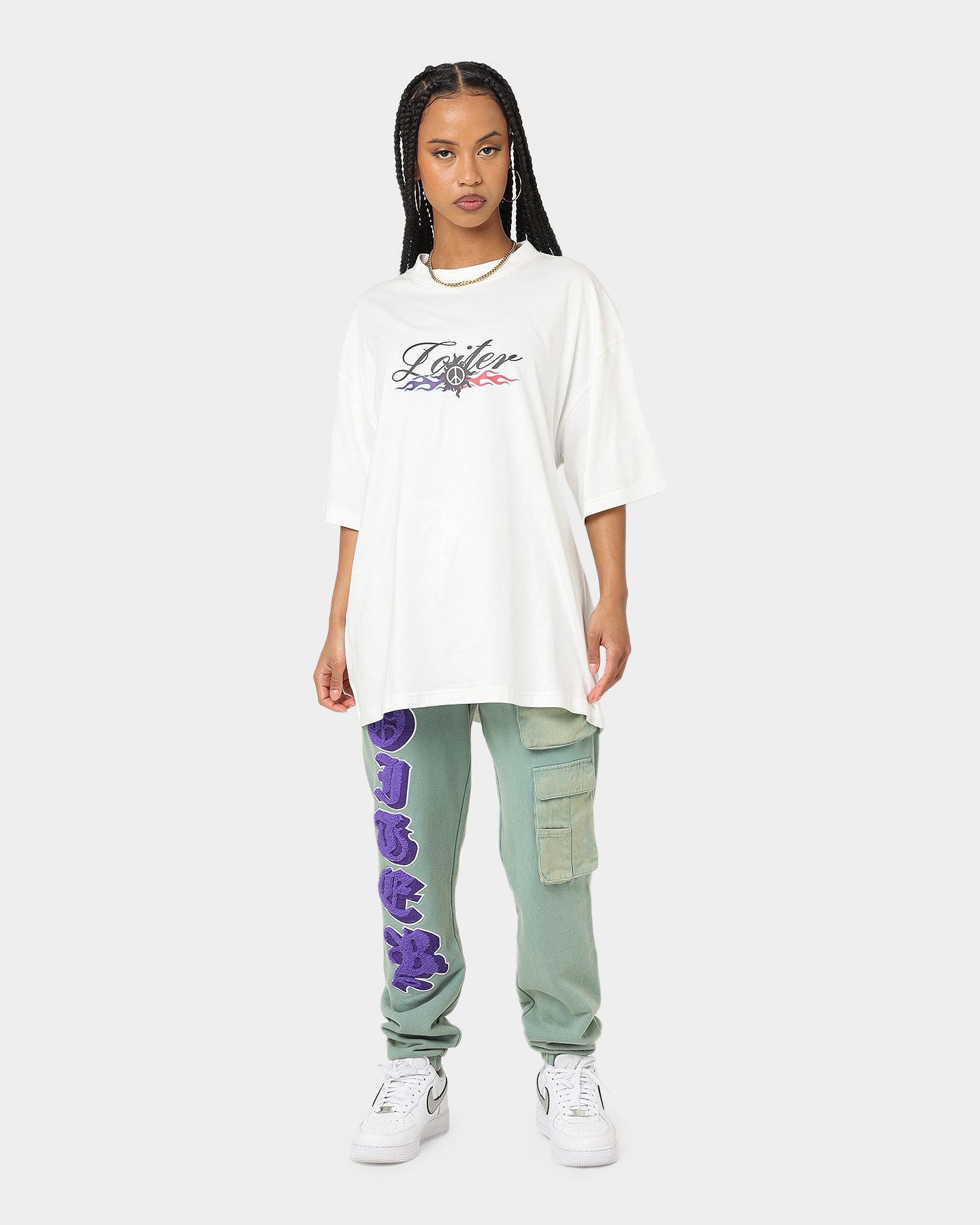Loiter Forbidden Washed T-Shirt Off White Style001