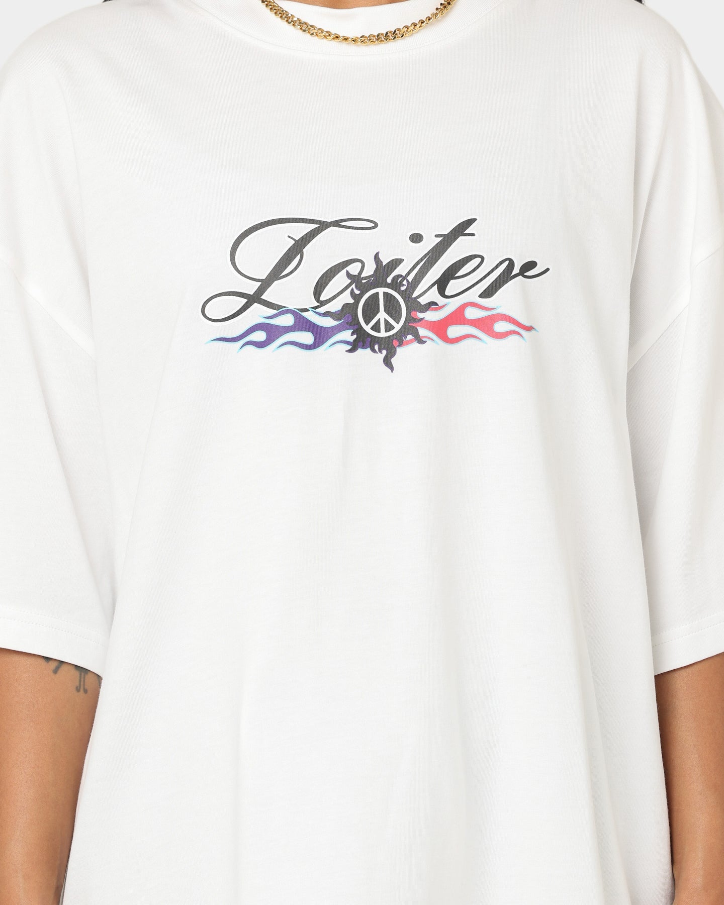 Loiter Forbidden Washed T-Shirt Off White Style001
