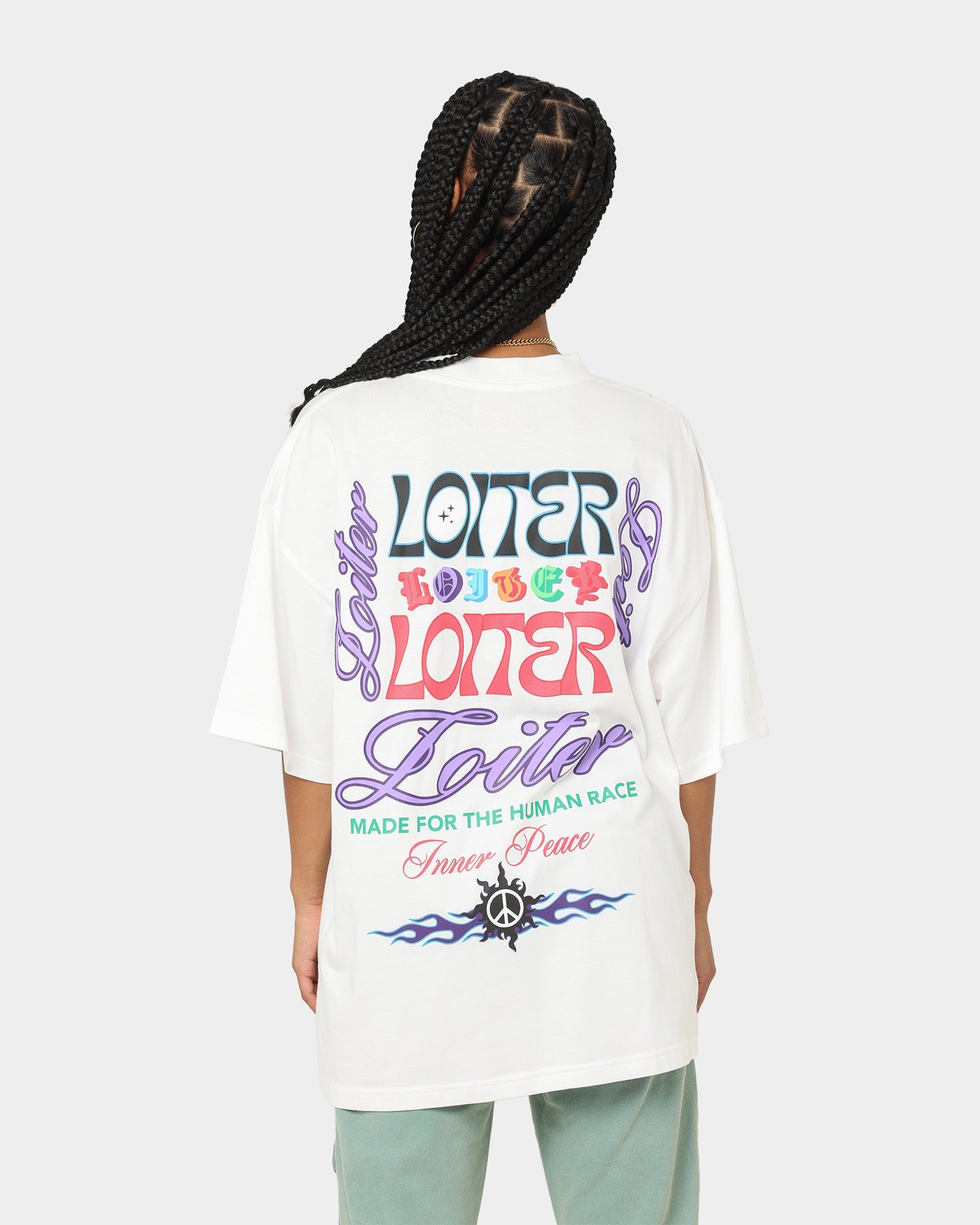 Loiter Forbidden Washed T-Shirt Off White Style001