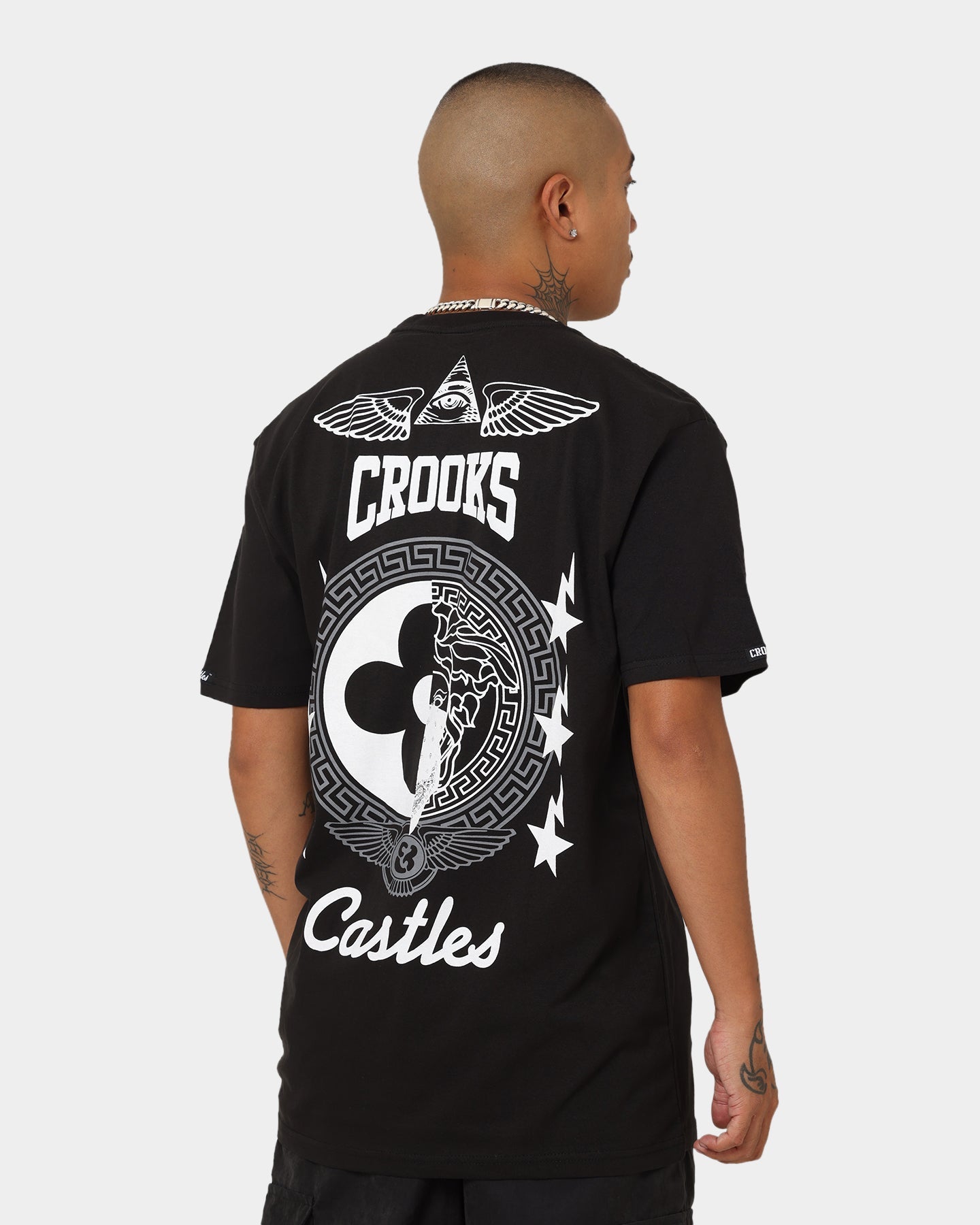 Crooks & Castles Half Medusa Wings T-Shirt Black