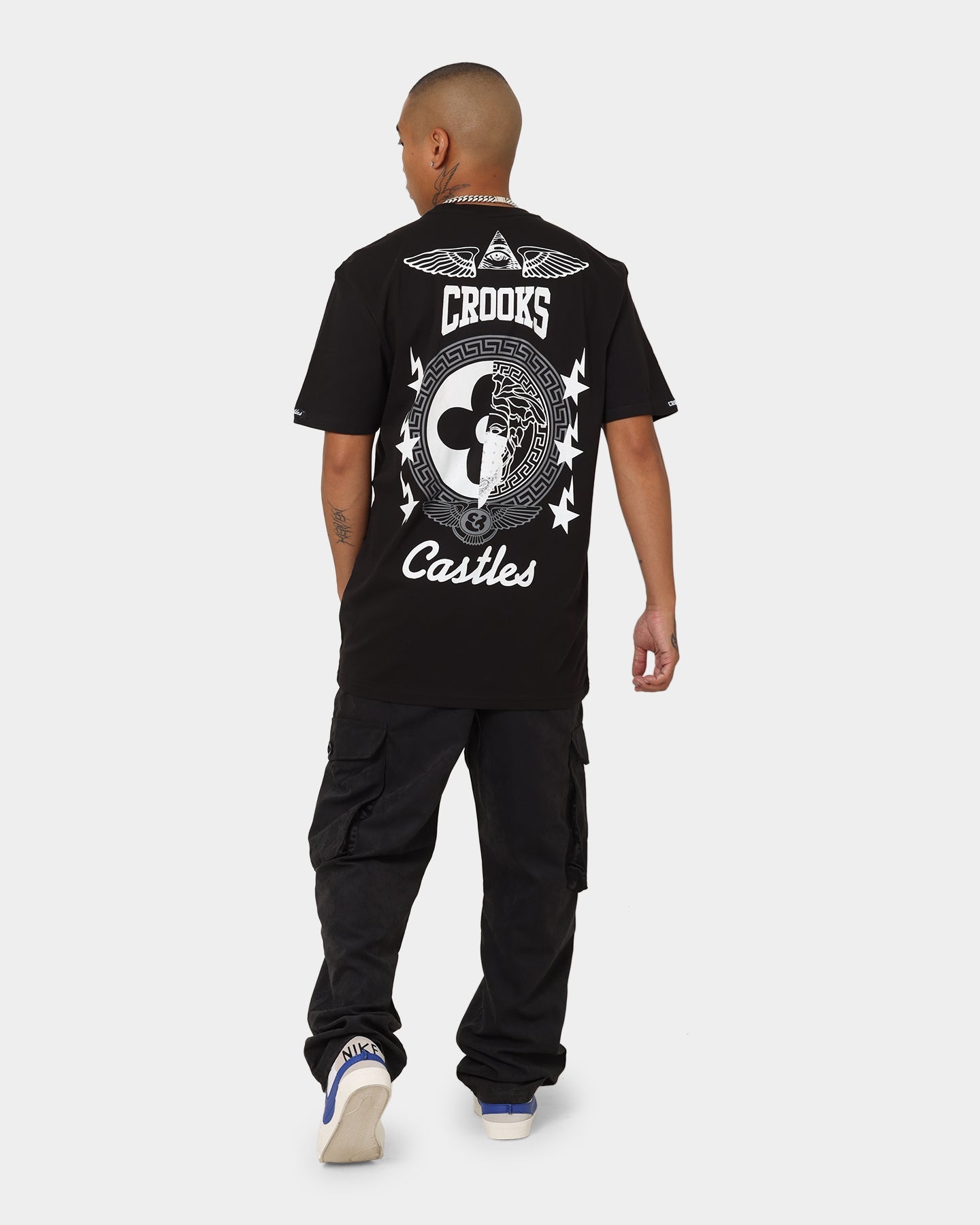 Crooks & Castles Half Medusa Wings T-Shirt Black