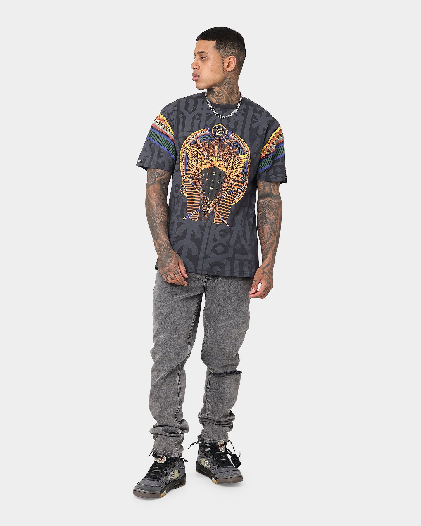 Crooks & Castles King Tut T-Shirt Black/Multi-Coloured