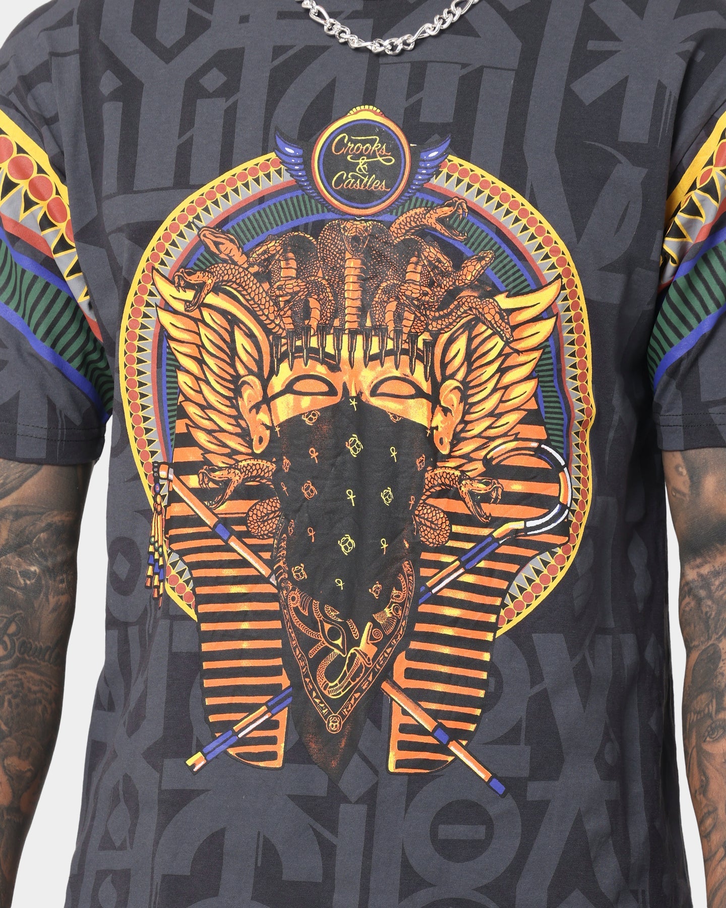 Crooks & Castles King Tut T-Shirt Black/Multi-Coloured