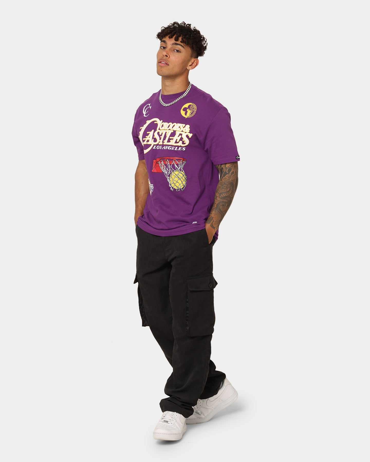 Crooks & Castles La Serif T-Shirt Purple