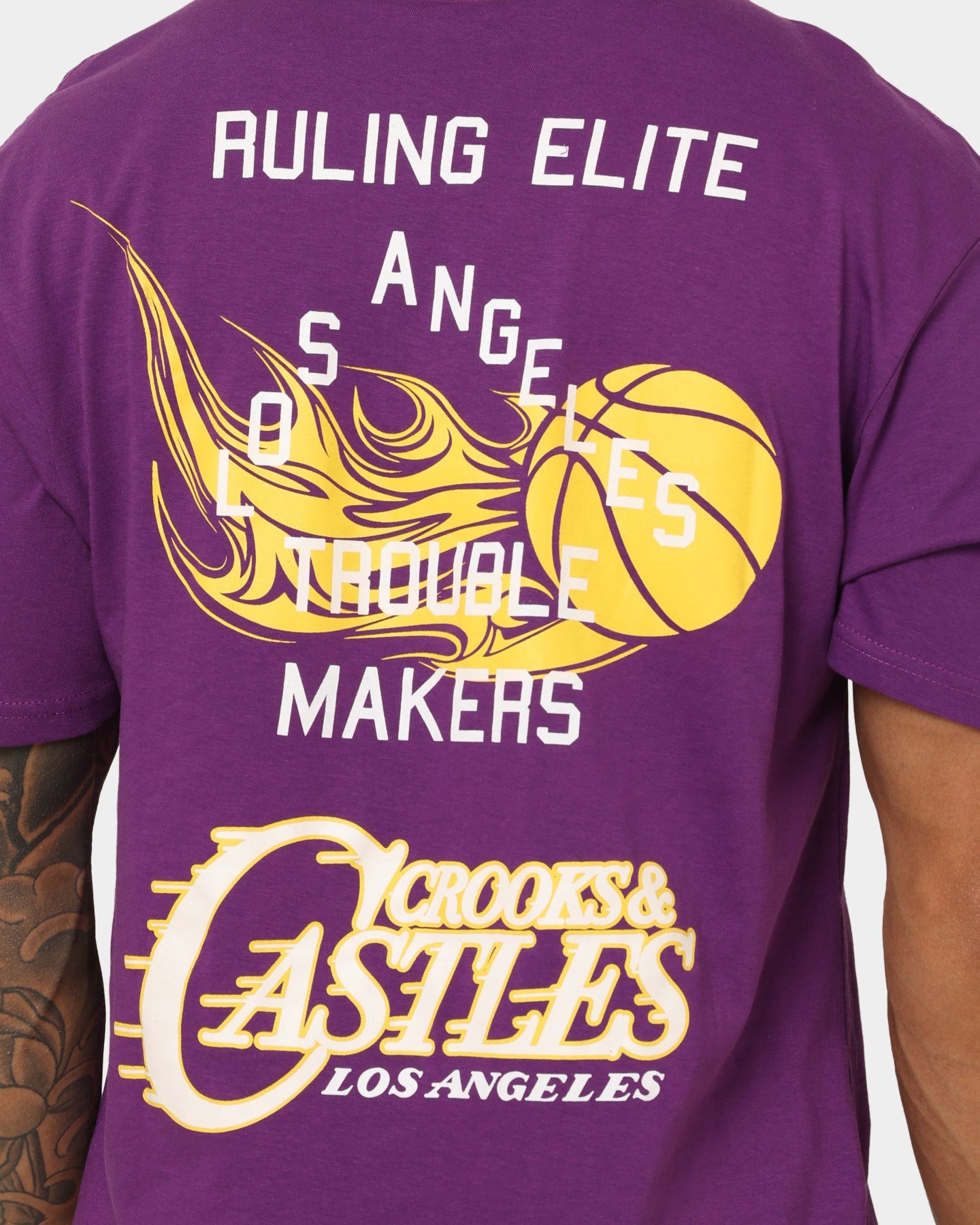 Crooks & Castles La Serif T-Shirt Purple