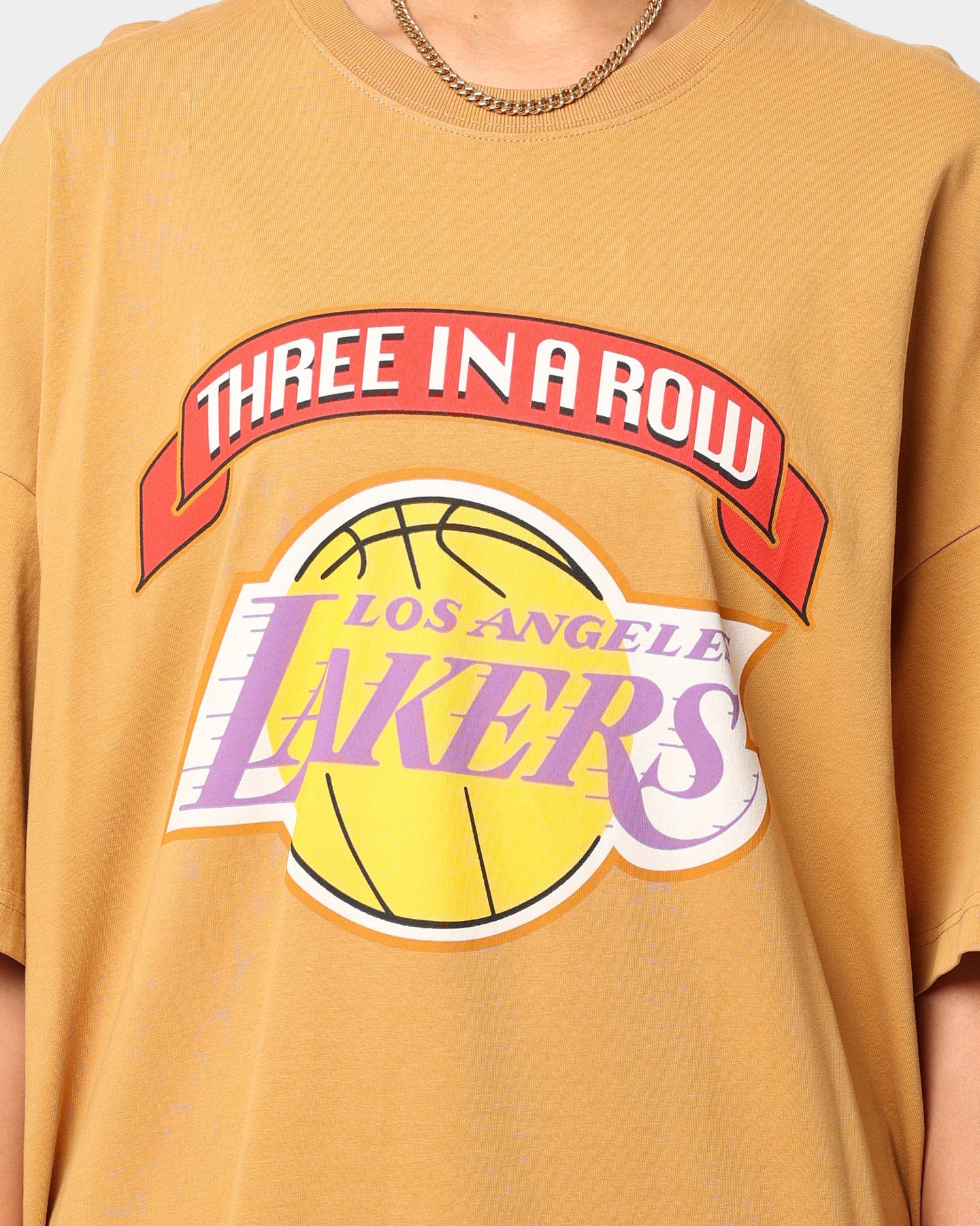 Mitchell & Ness Los Angeles Lakers 3-Peat T-Shirt Bone Brown Style001