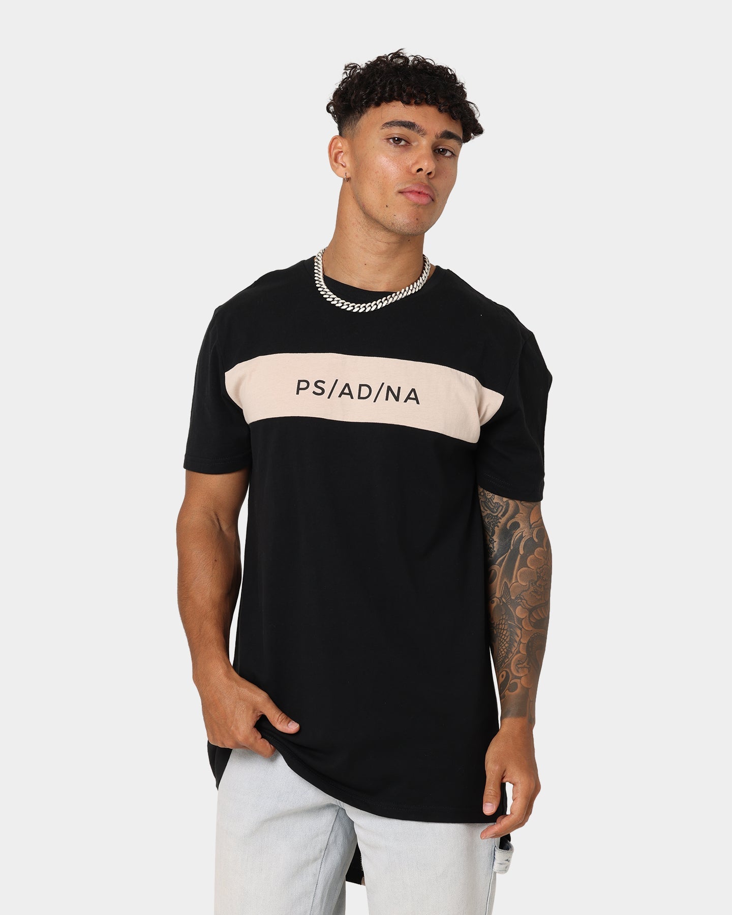 Nena and Pasadena Evolve Cape Back T-Shirt Jet Black