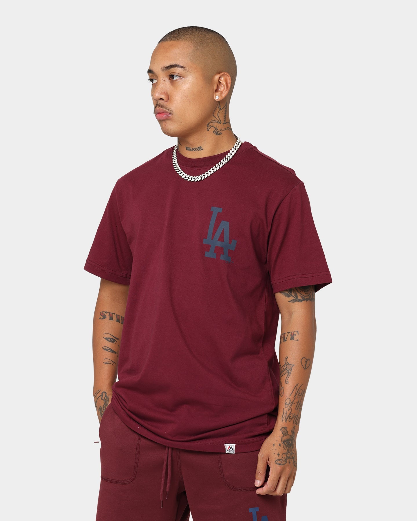Majestic Athletic Los Angeles Dodgers Jeaner T-Shirt Windsor Wine