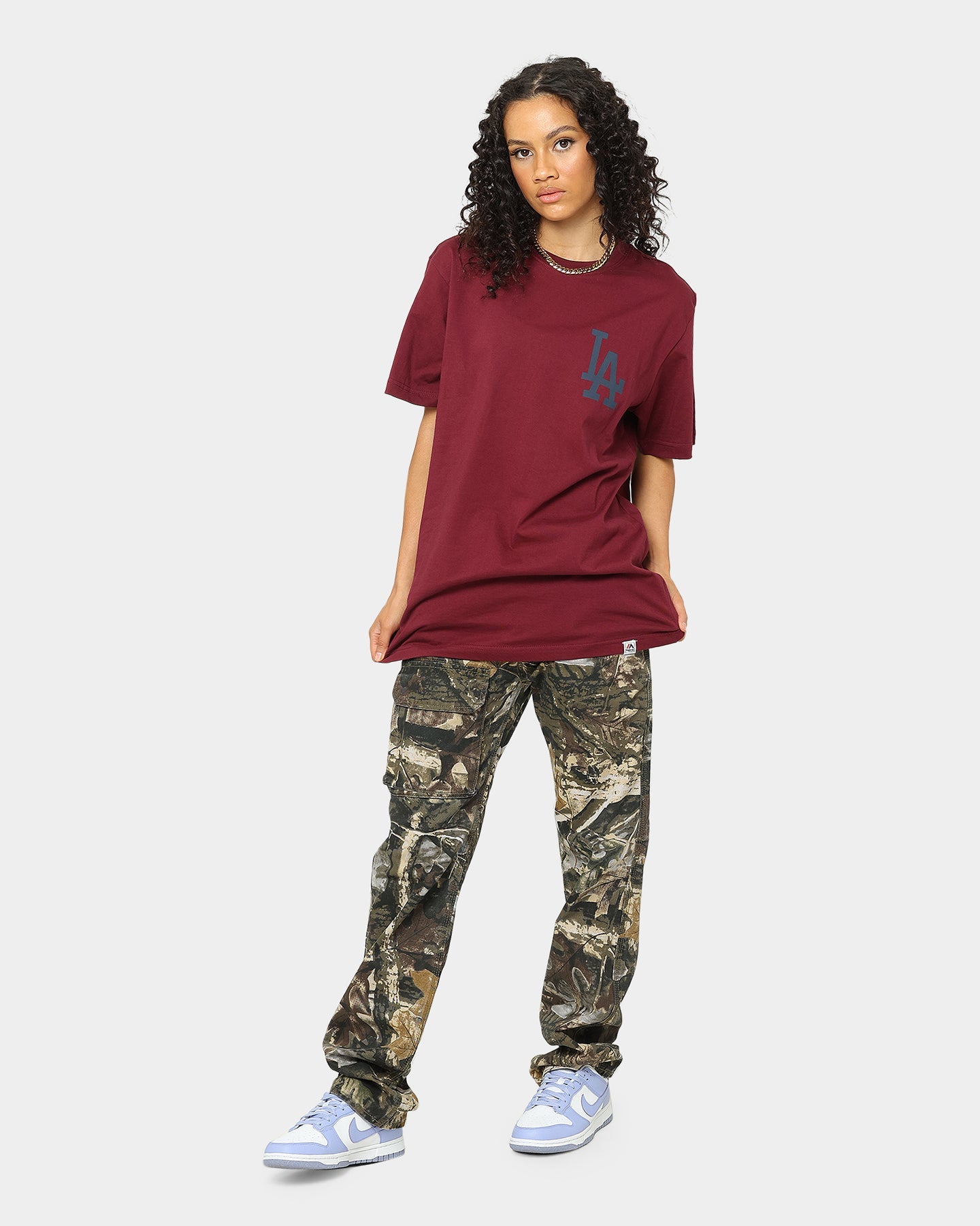 Majestic Athletic Los Angeles Dodgers Jeaner T-Shirt Windsor Wine Style001