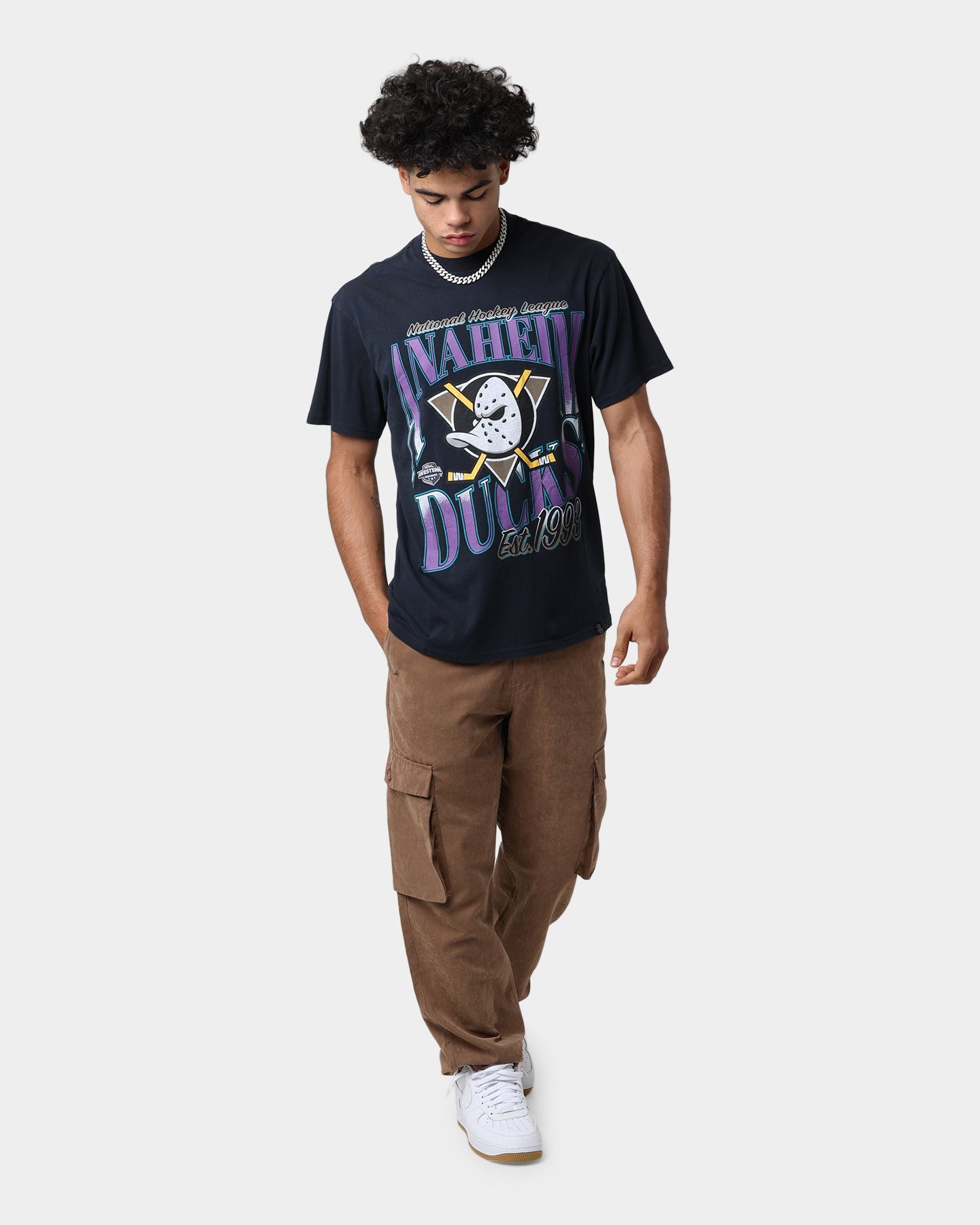 Majestic Athletic Anaheim Ducks Rise Graphic T-Shirt Faded Black