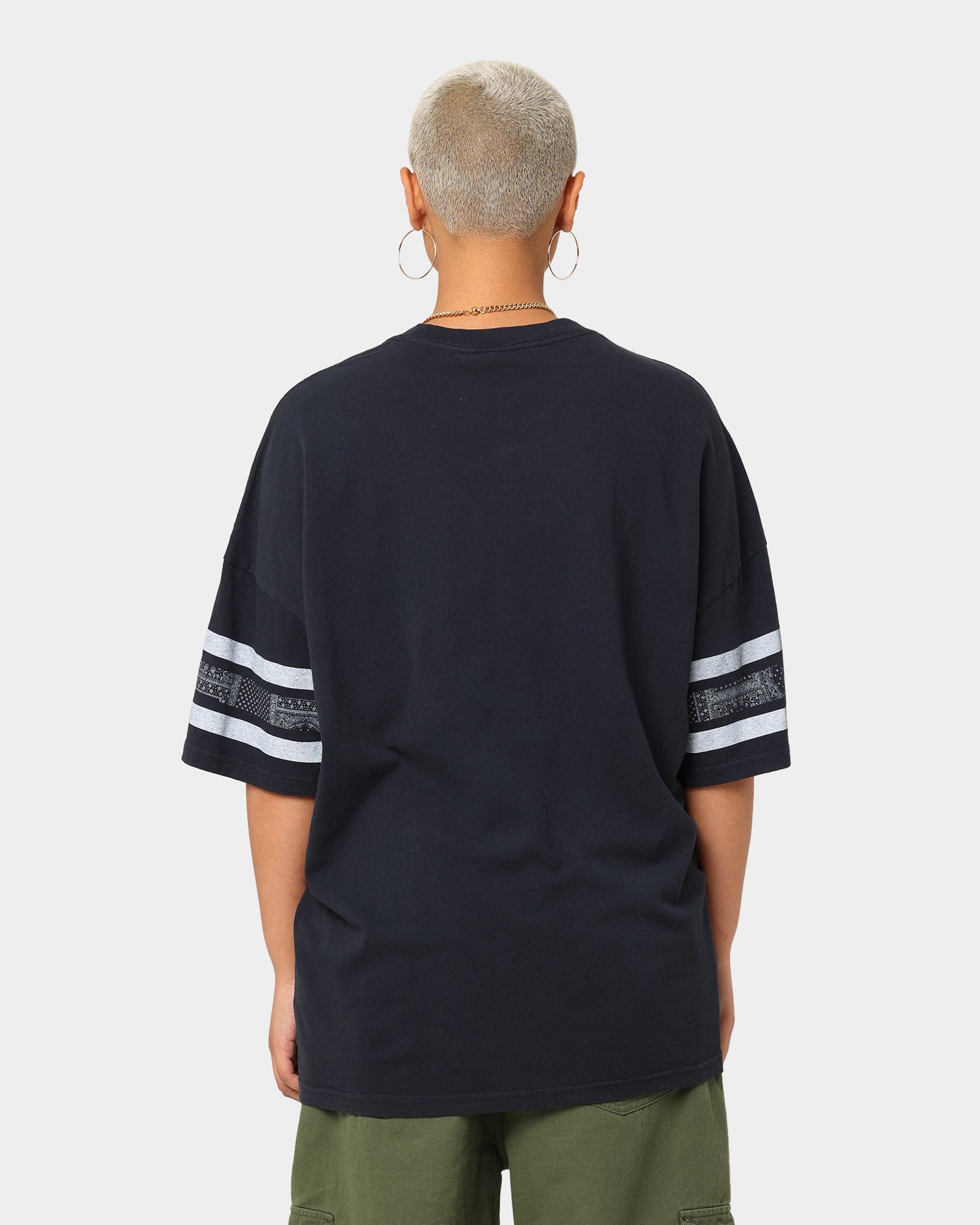 Majestic Athletic Las Vegas Raiders Stripe Vintage T-Shirt Faded Black Style001