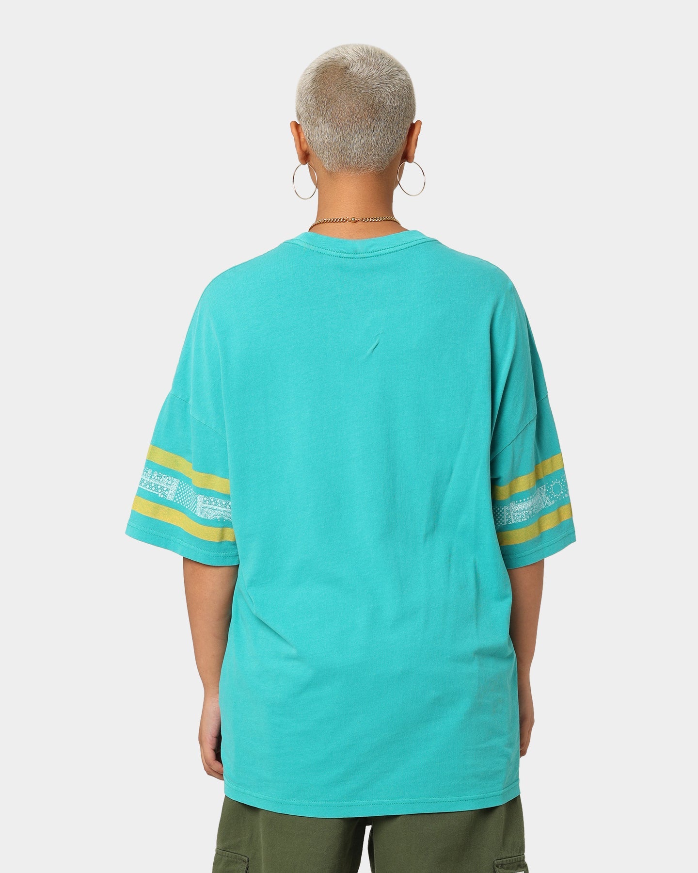 Majestic Athletic Anaheim Ducks Paisley Stripe Vintage T-Shirt Faded Teal Style001