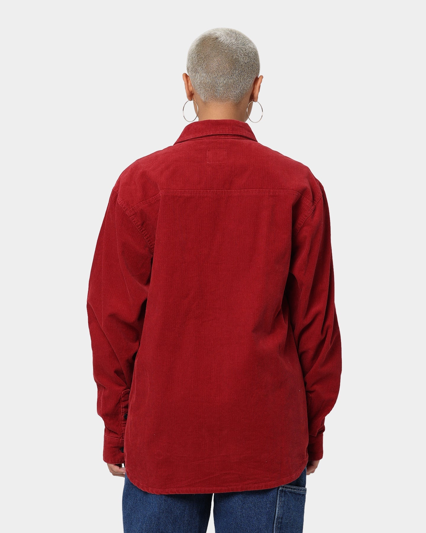 Karl Kani Chest Signature Corduroy Shirt Dark Red Style001