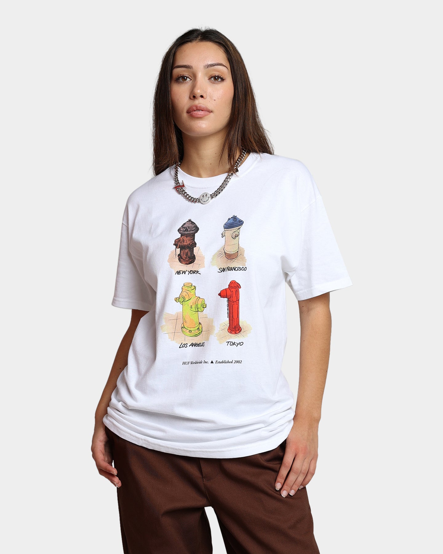 HUF All Cities T-Shirt White Style001