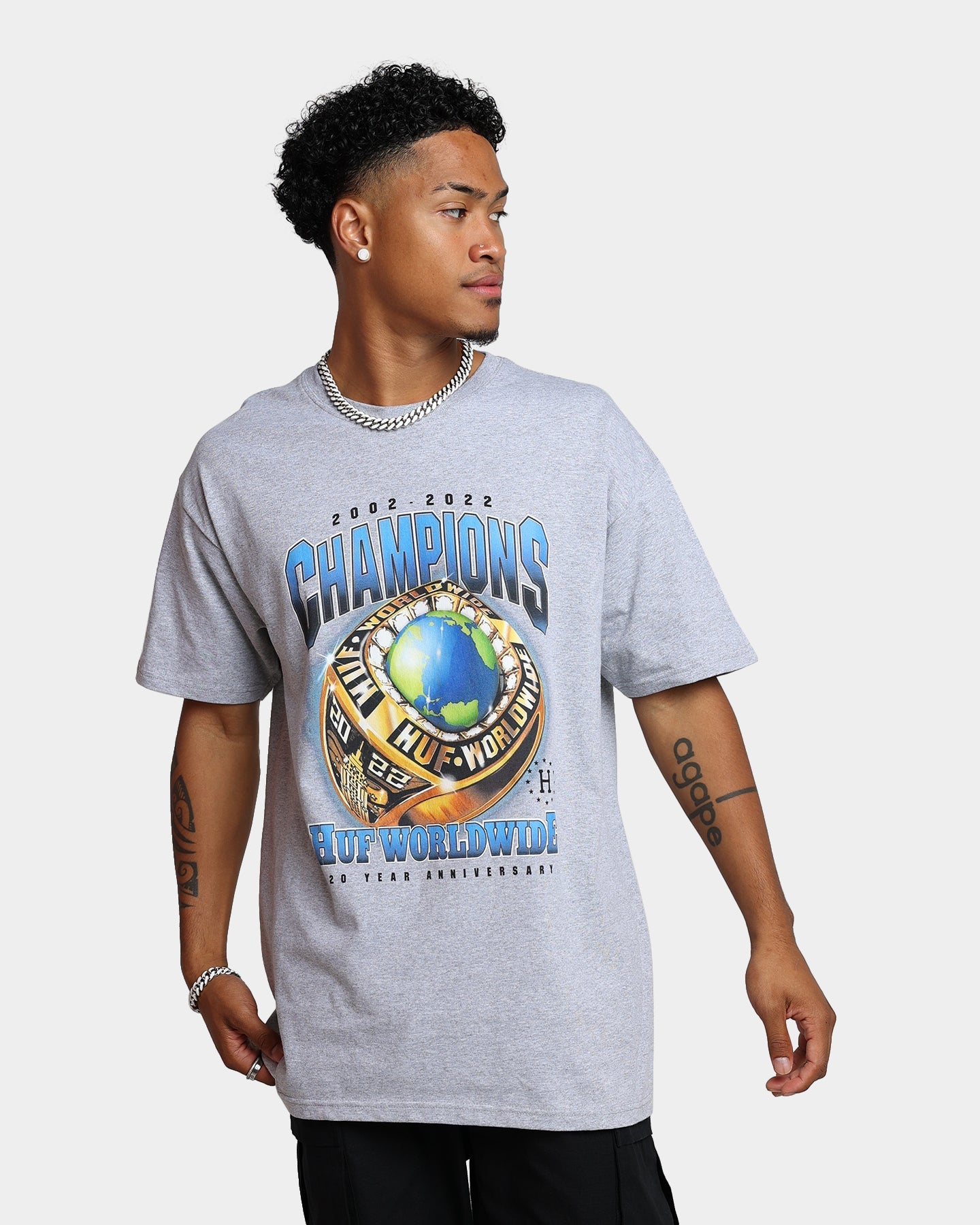 HUF Champions T-Shirt Athletic Grey