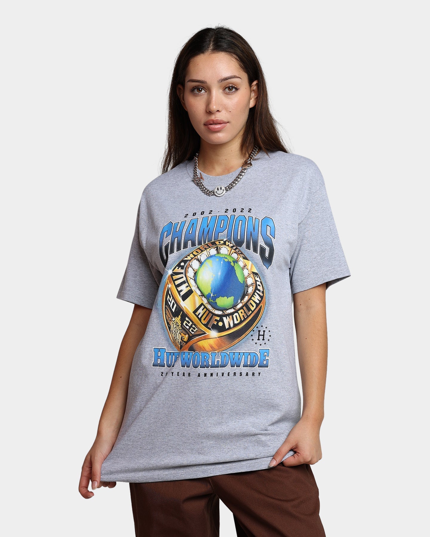 HUF Champions T-Shirt Athletic Grey Style001