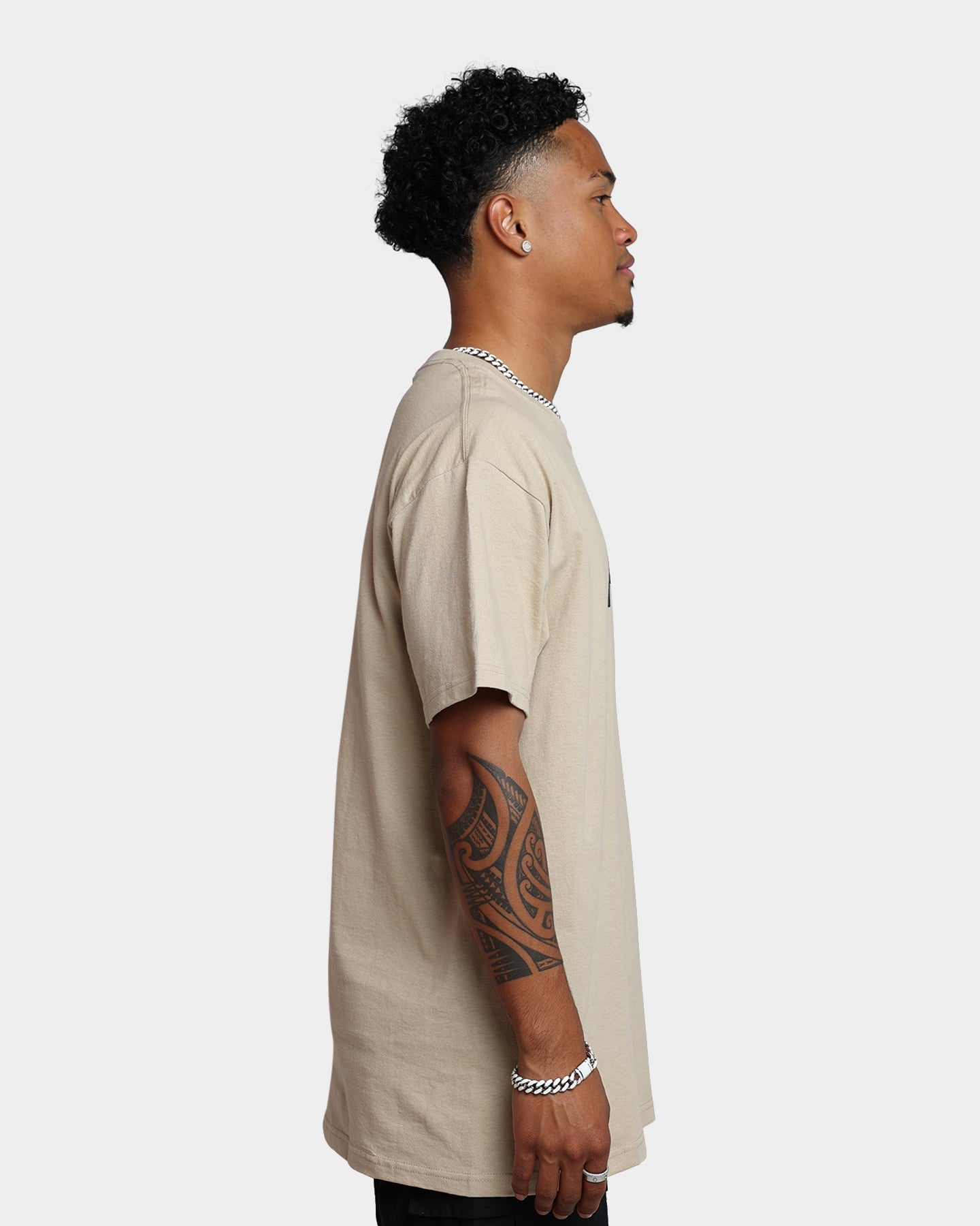 HUF Essentials OG Logo T-Shirt Sand
