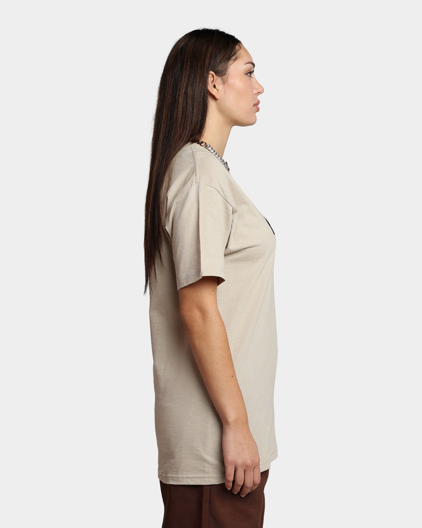 HUF Essentials OG Logo T-Shirt Sand Style001