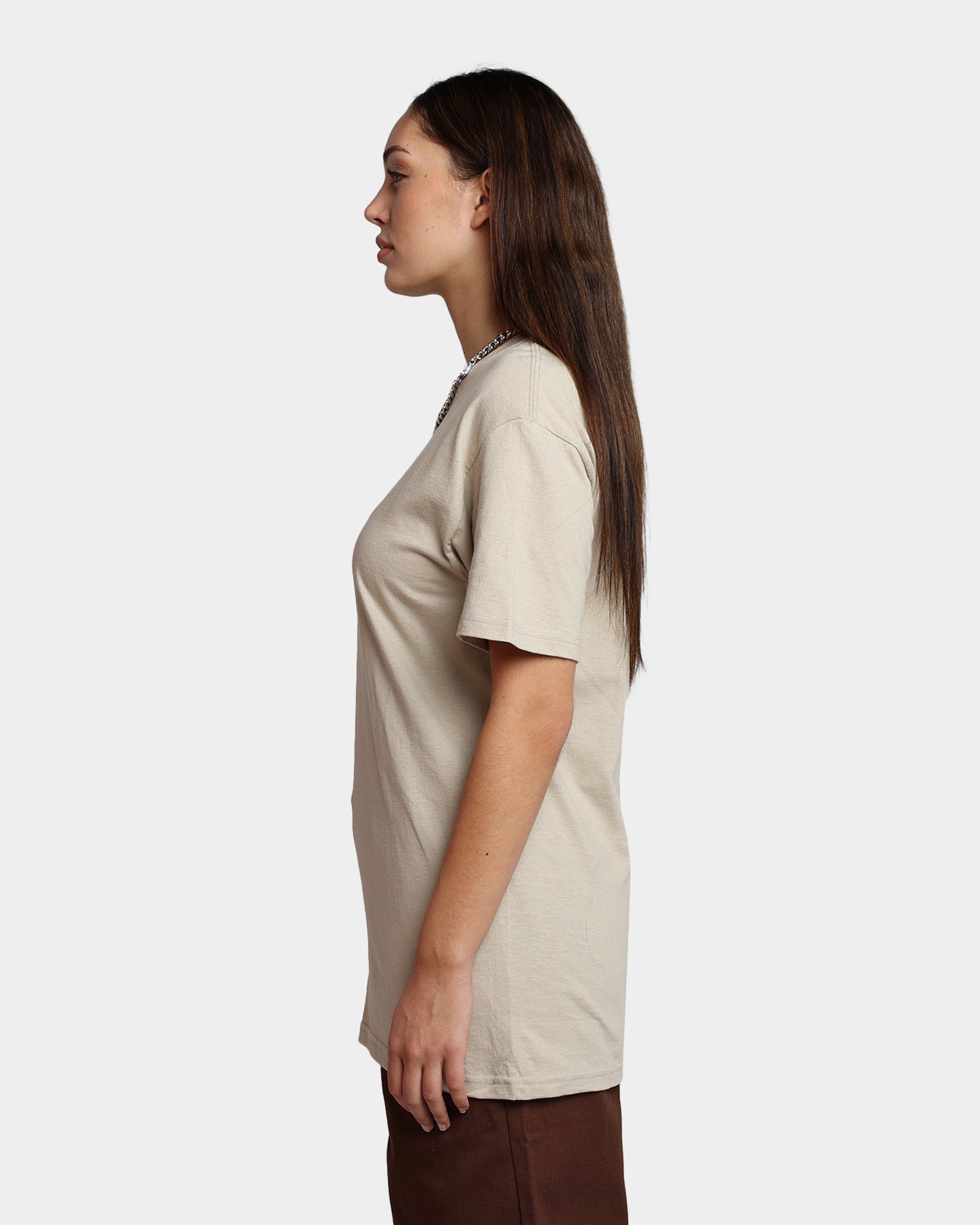 HUF Essentials OG Logo T-Shirt Sand Style001