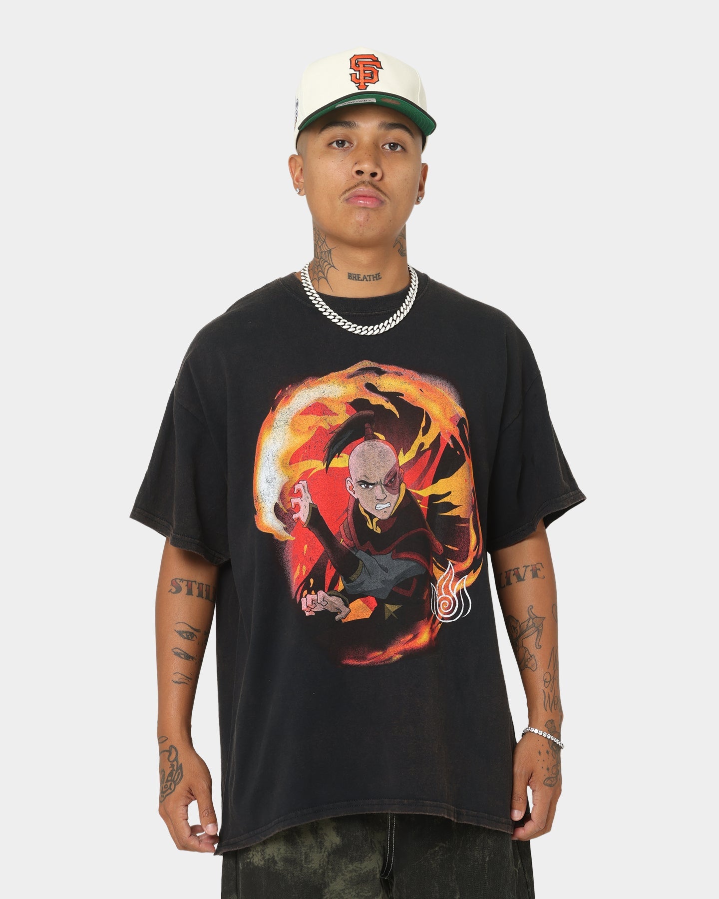 Goat Crew x Avatar: The Last Airbender Fire Elements Vintage T-Shirt Black Wash