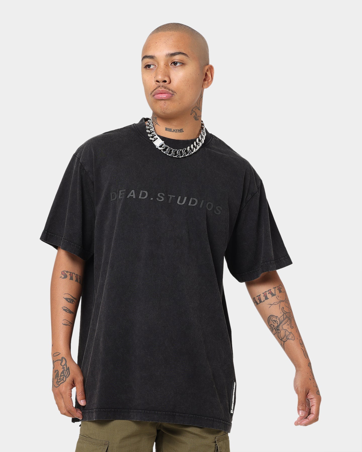 Dead Studios Signature Logo Vintage T-Shirt Vintage Black/Black