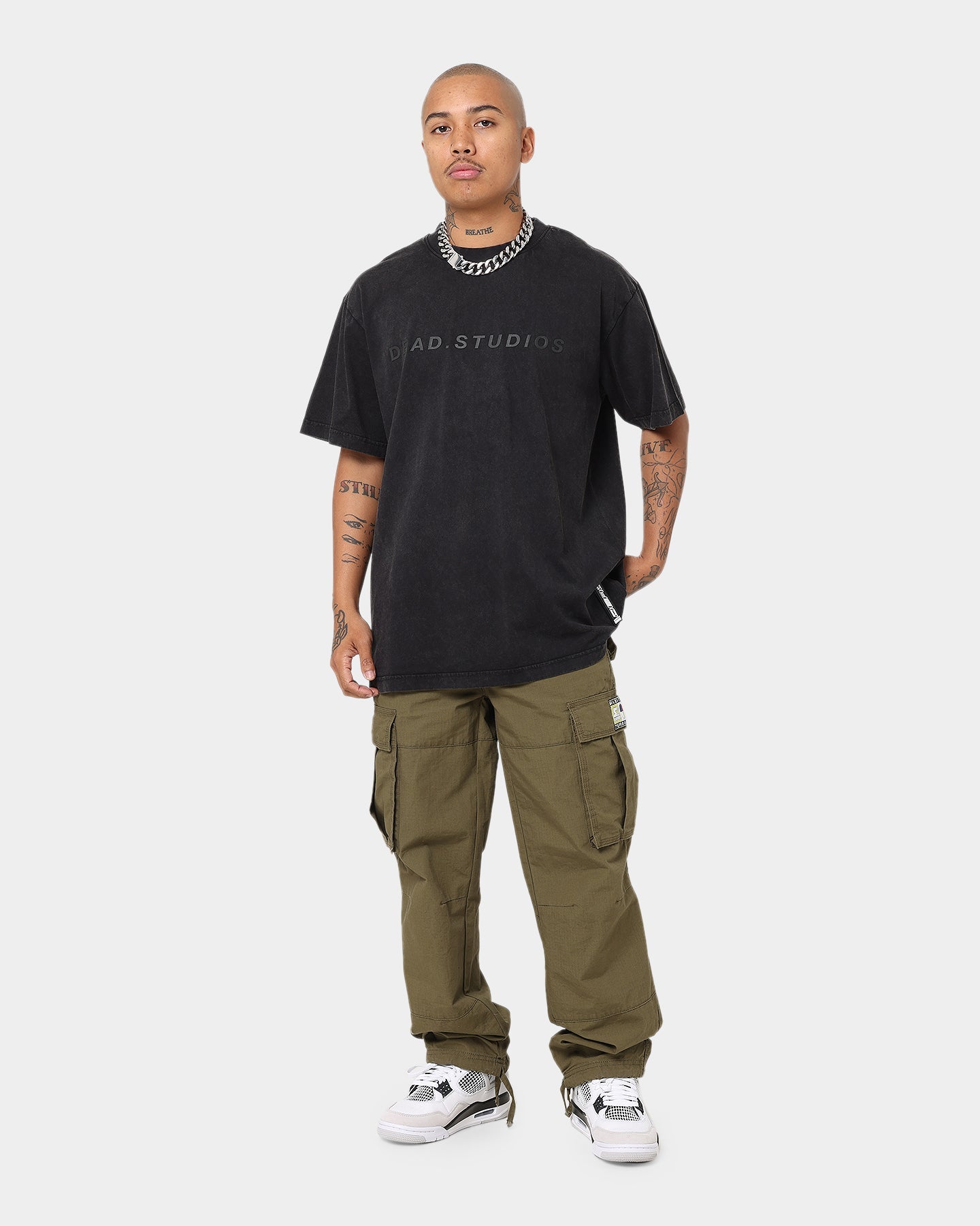 Dead Studios Signature Logo Vintage T-Shirt Vintage Black/Black