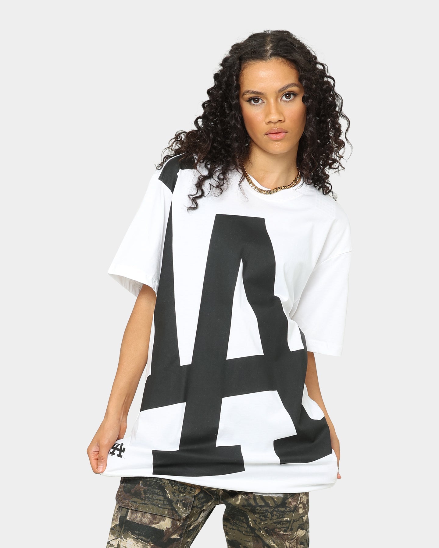 Majestic Athletic Los Angeles Dodgers Tonals Big Face Logo T-Shirt White Style001