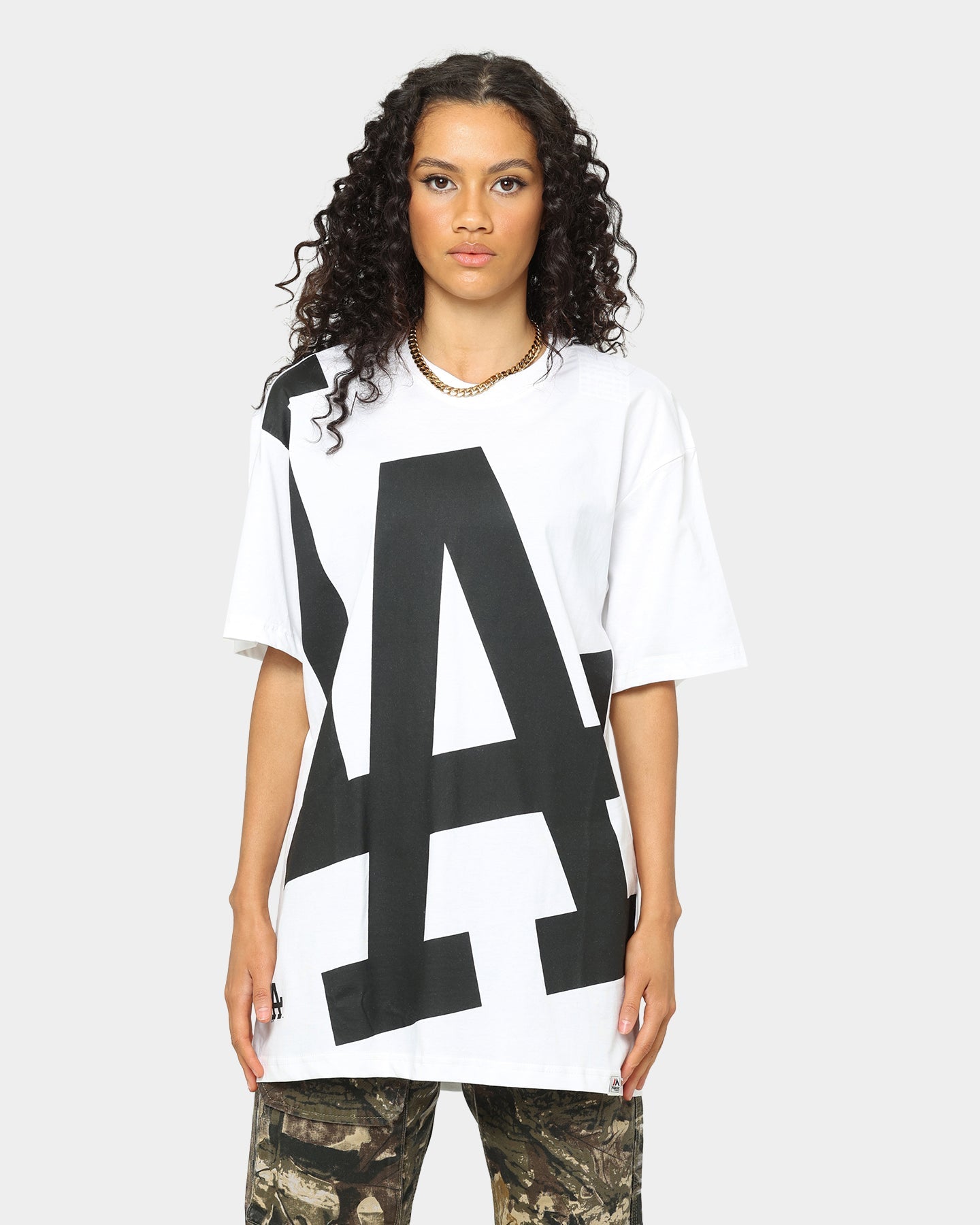 Majestic Athletic Los Angeles Dodgers Tonals Big Face Logo T-Shirt White Style001