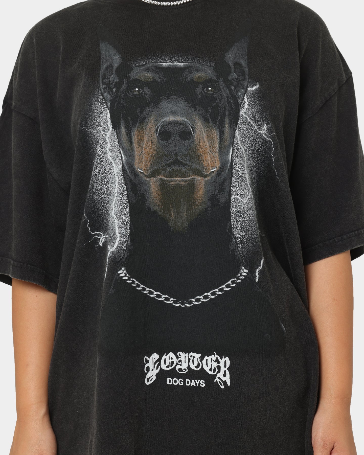 Loiter Dog Days T-Shirt Black Wash Style001