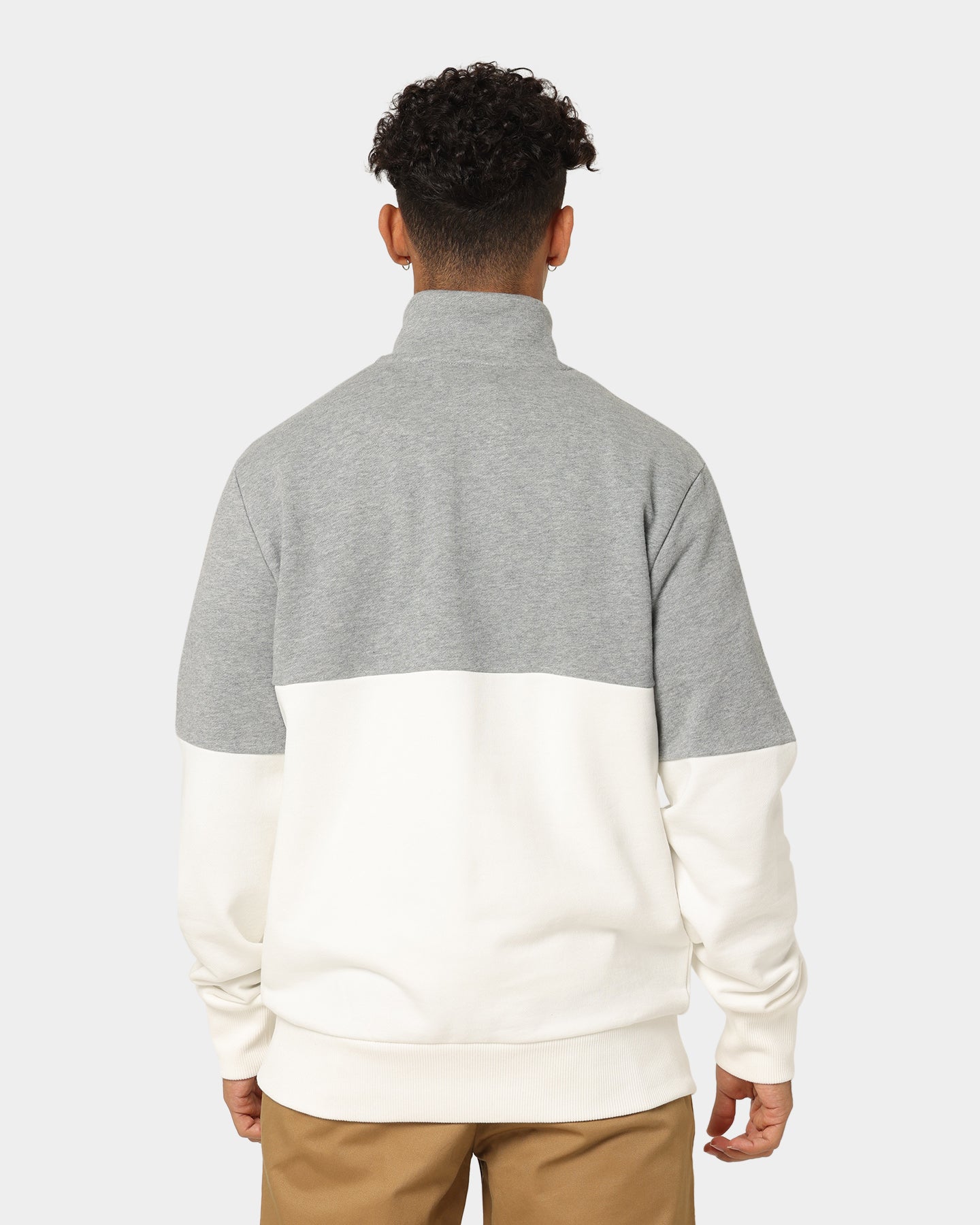 Fred Perry Colourblock Half Zip Sweatshirt Snow White