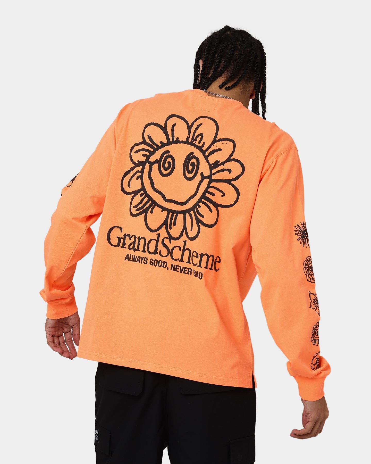 Grand Scheme Always Good Long Sleeve T-Shirt Fluro Orange Style001