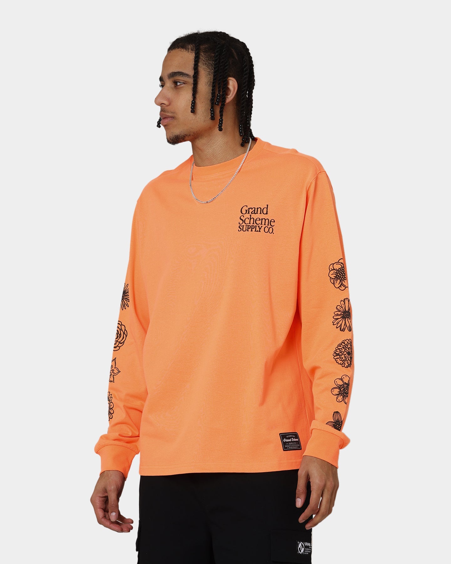 Grand Scheme Always Good Long Sleeve T-Shirt Fluro Orange Style001