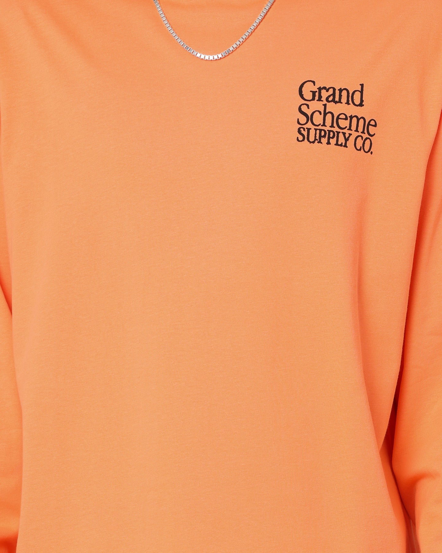 Grand Scheme Always Good Long Sleeve T-Shirt Fluro Orange Style001