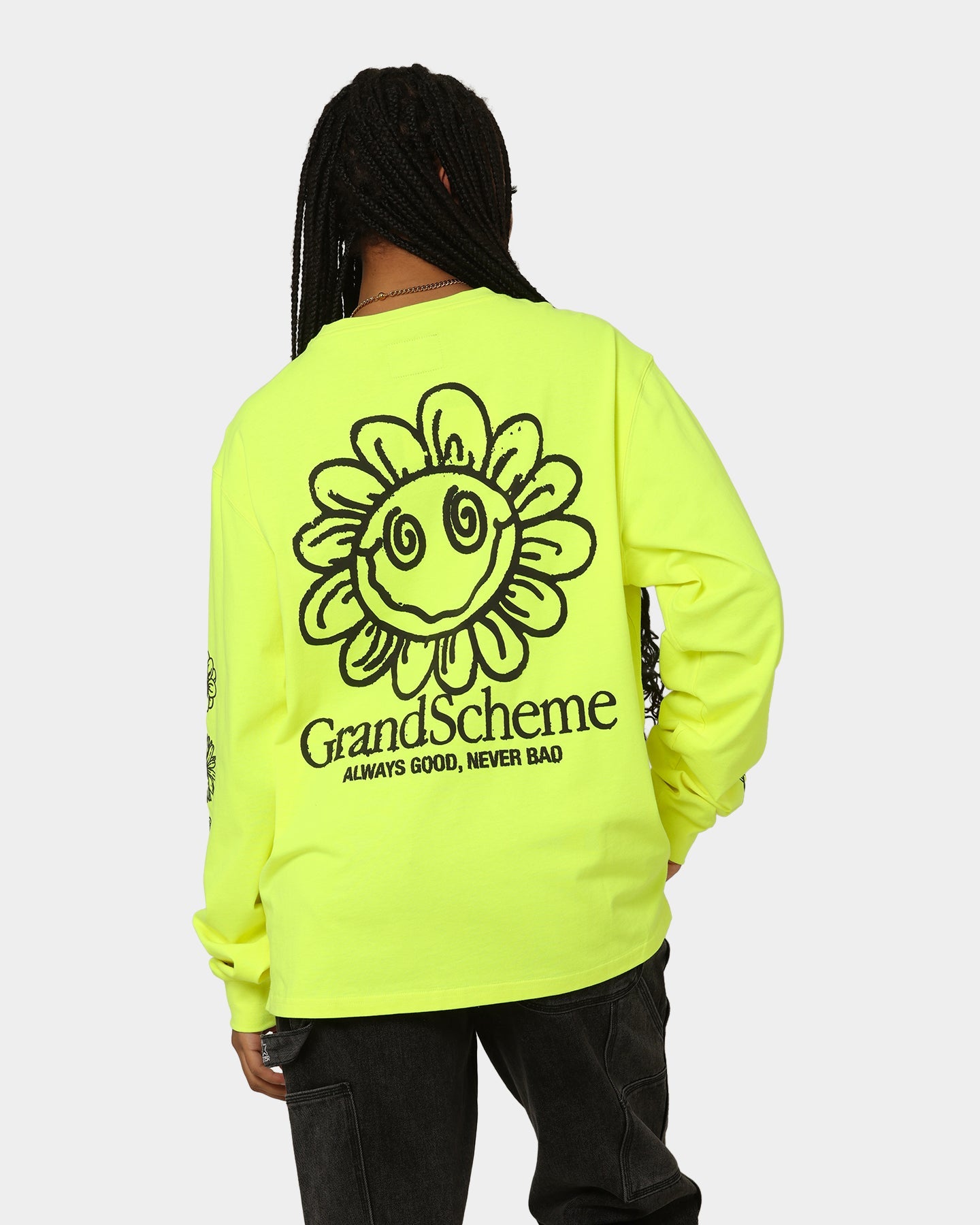 Grand Scheme Always Good Long Sleeve T-Shirt Fluro Yellow Style001