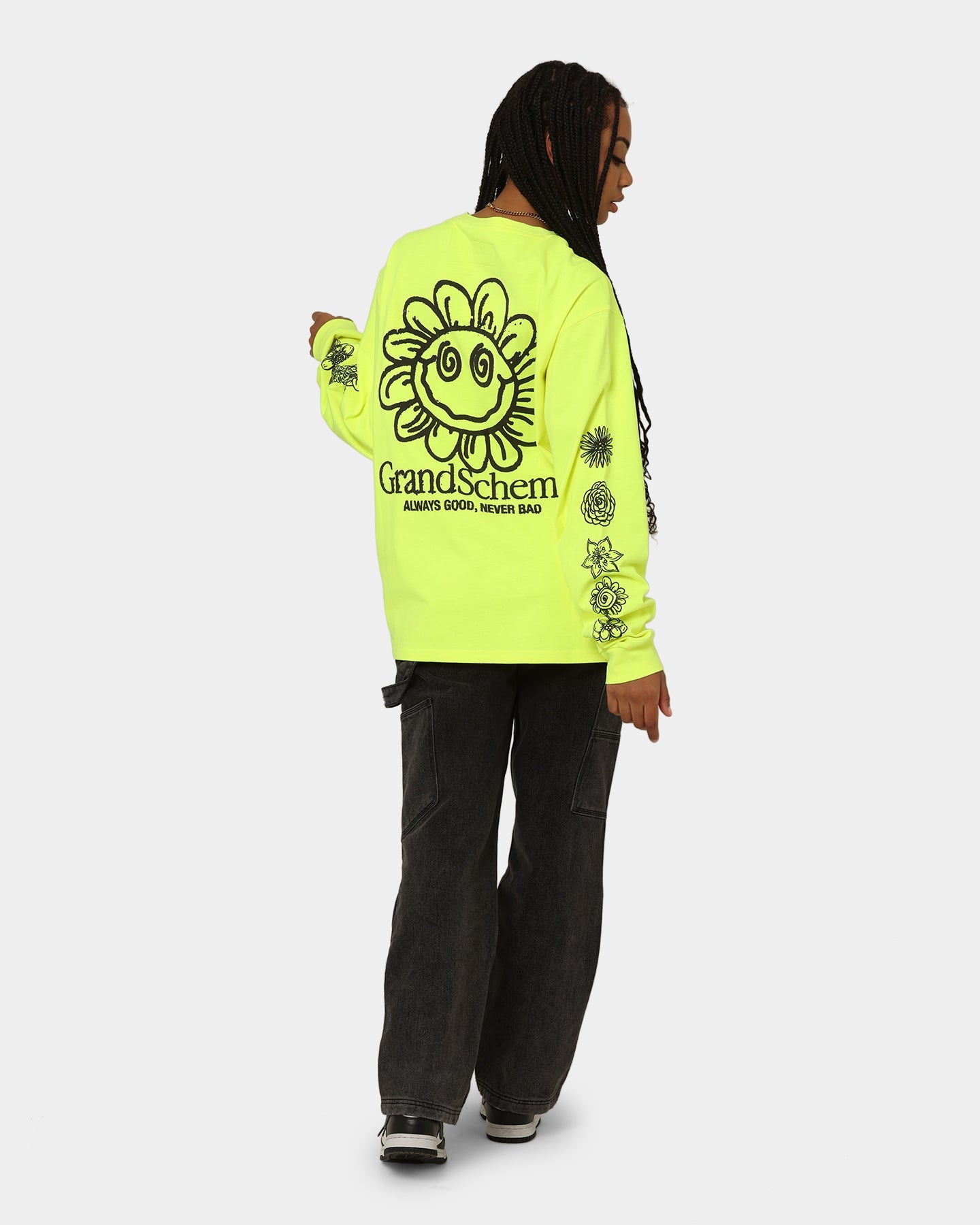 Grand Scheme Always Good Long Sleeve T-Shirt Fluro Yellow Style001