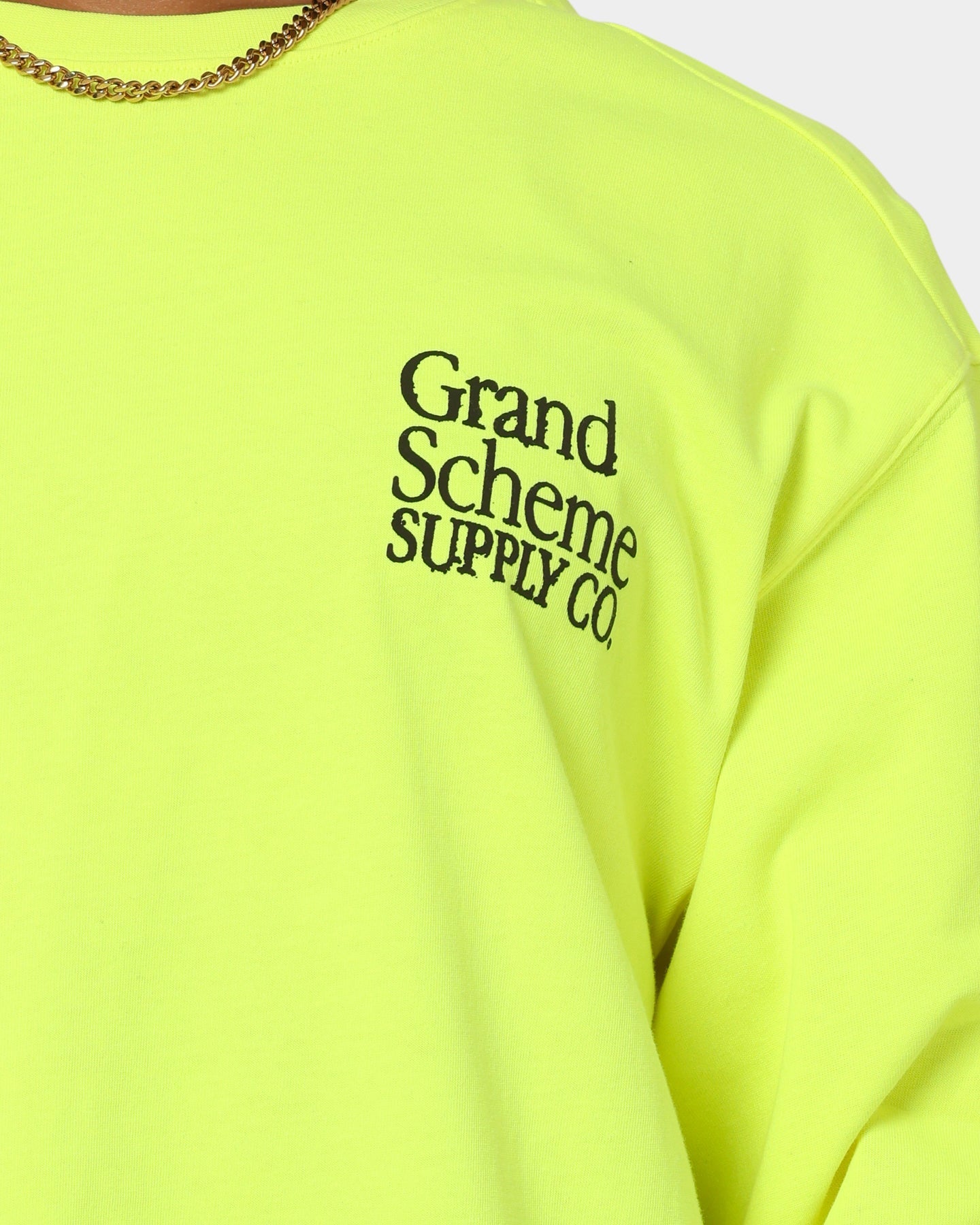 Grand Scheme Always Good Long Sleeve T-Shirt Fluro Yellow Style001