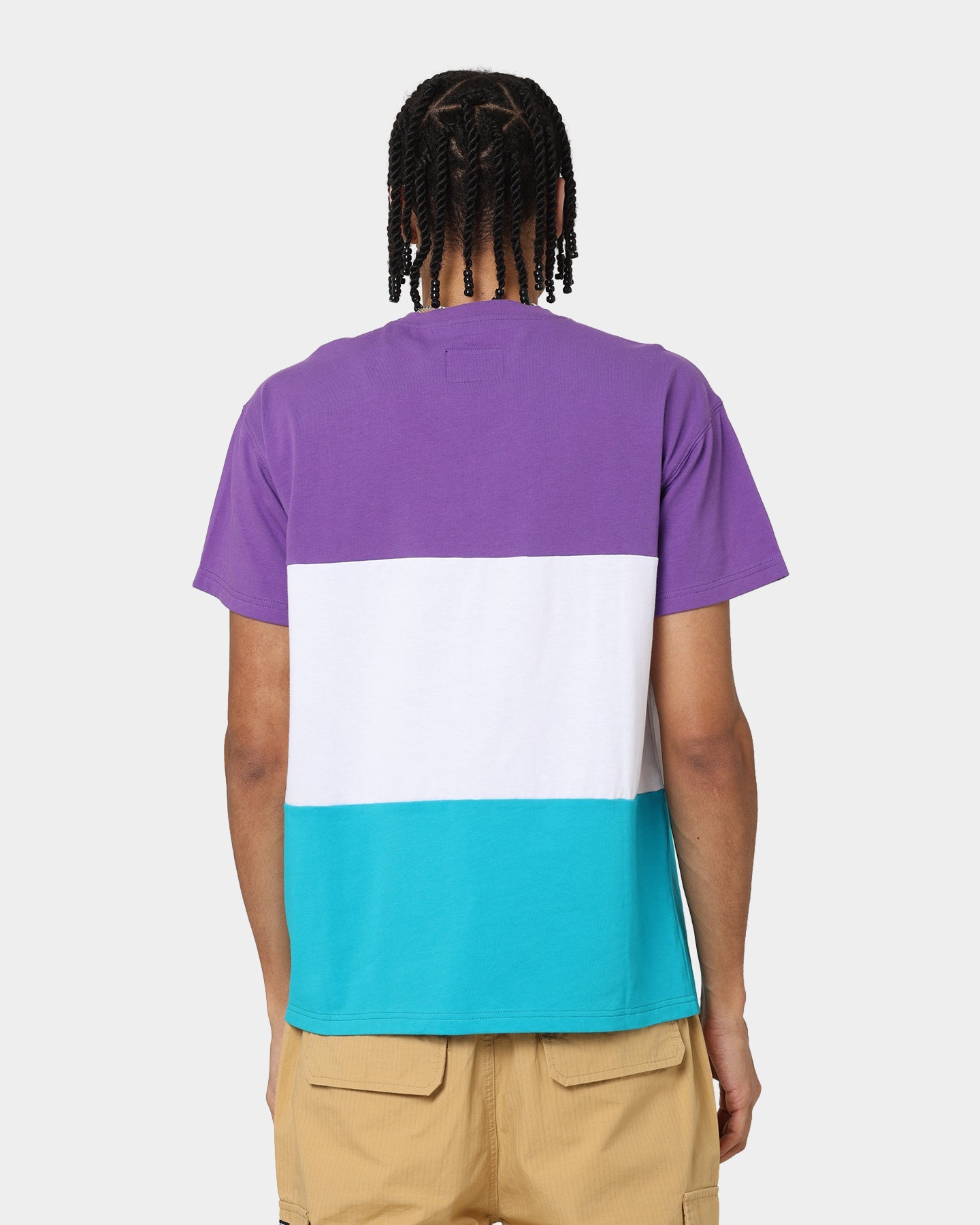 Grand Scheme Colour Block T-Shirt Purple/White/Blue