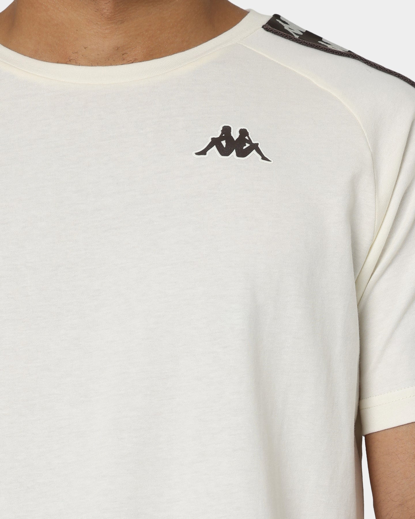 Kappa 222 Banda Coen Slim T-Shirt White Cream/Brown