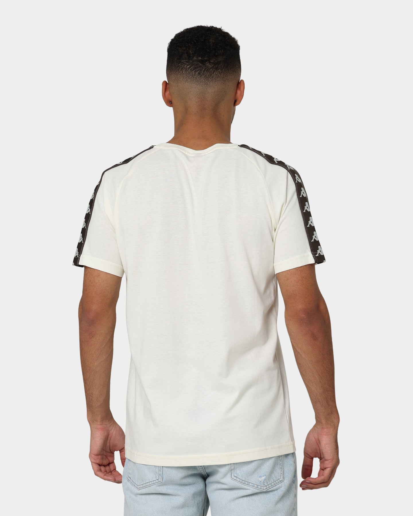 Kappa 222 Banda Coen Slim T-Shirt White Cream/Brown