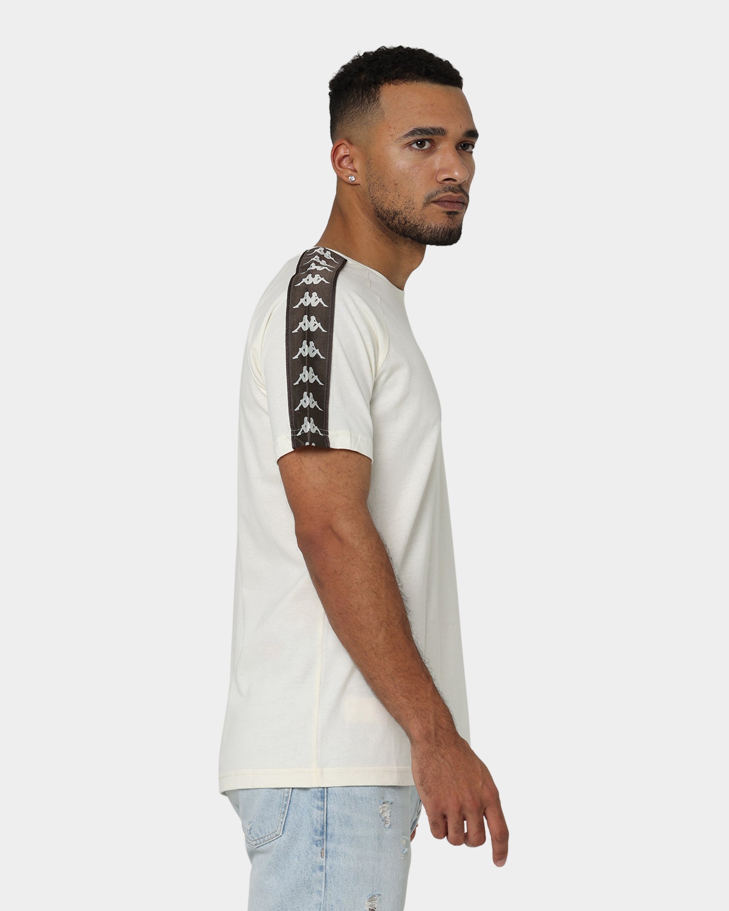 Kappa 222 Banda Coen Slim T-Shirt White Cream/Brown