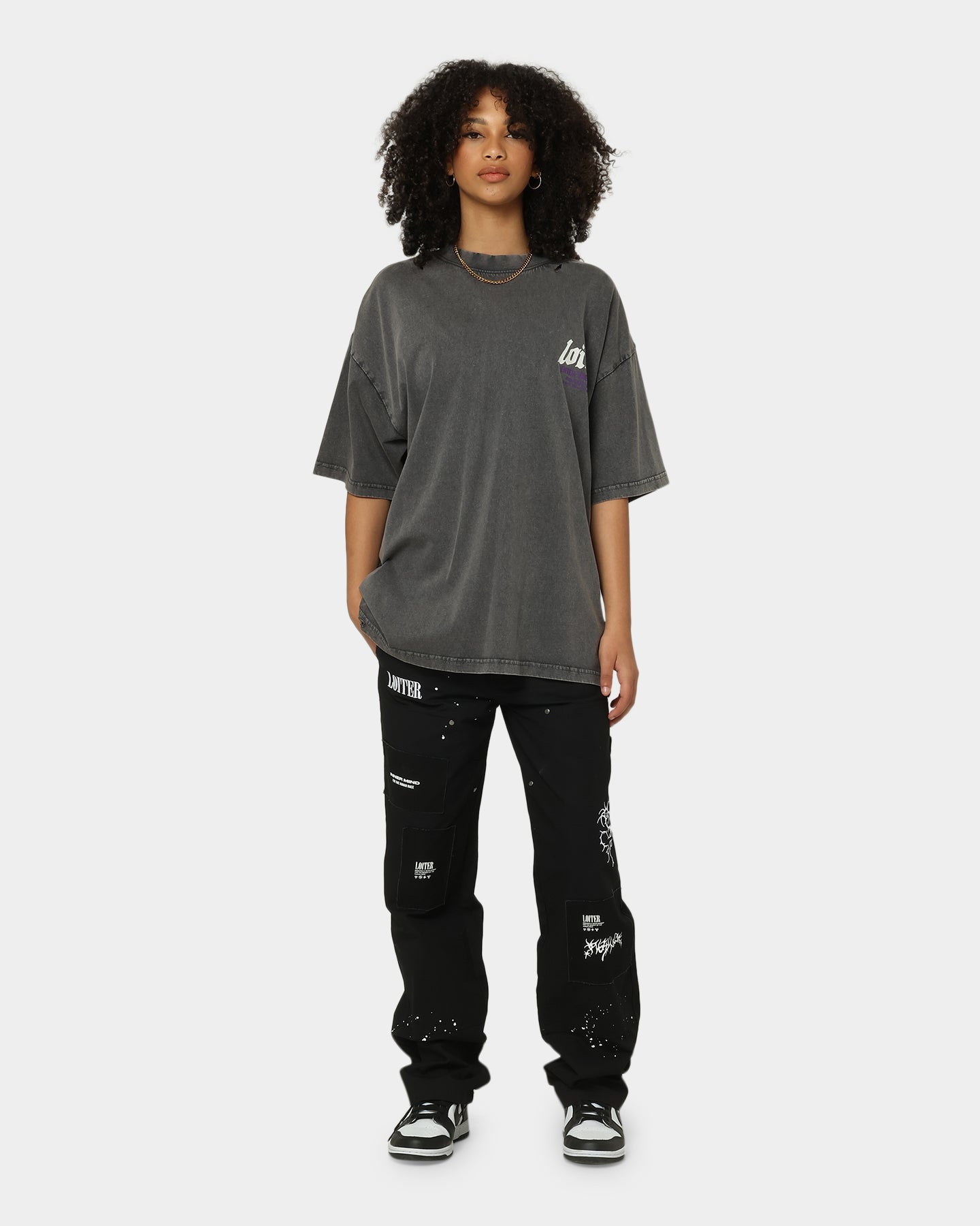Loiter Retrograde Vintage T-Shirt Charcoal Style001