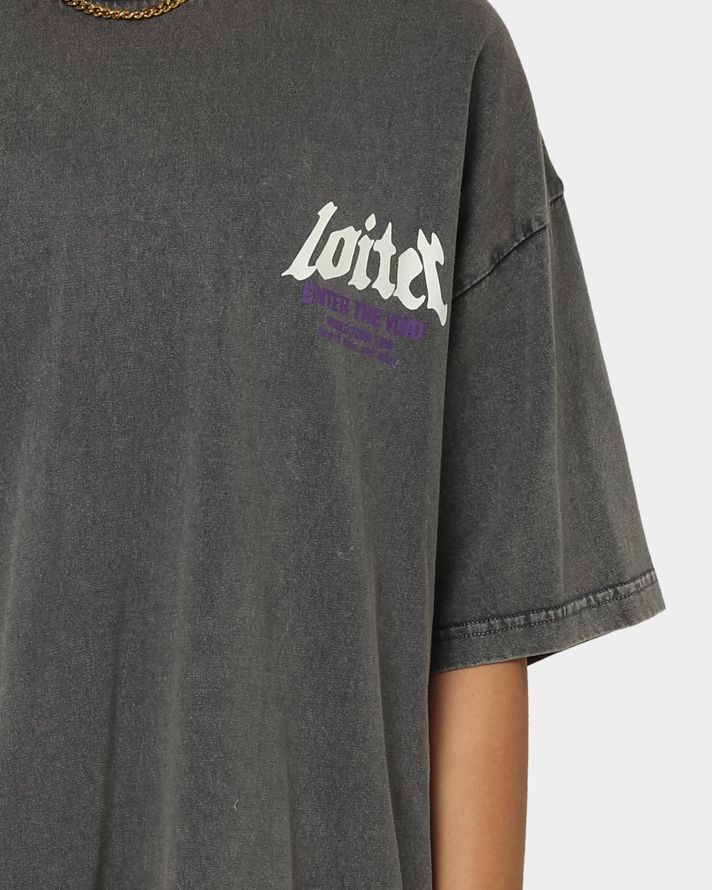 Loiter Retrograde Vintage T-Shirt Charcoal Style001