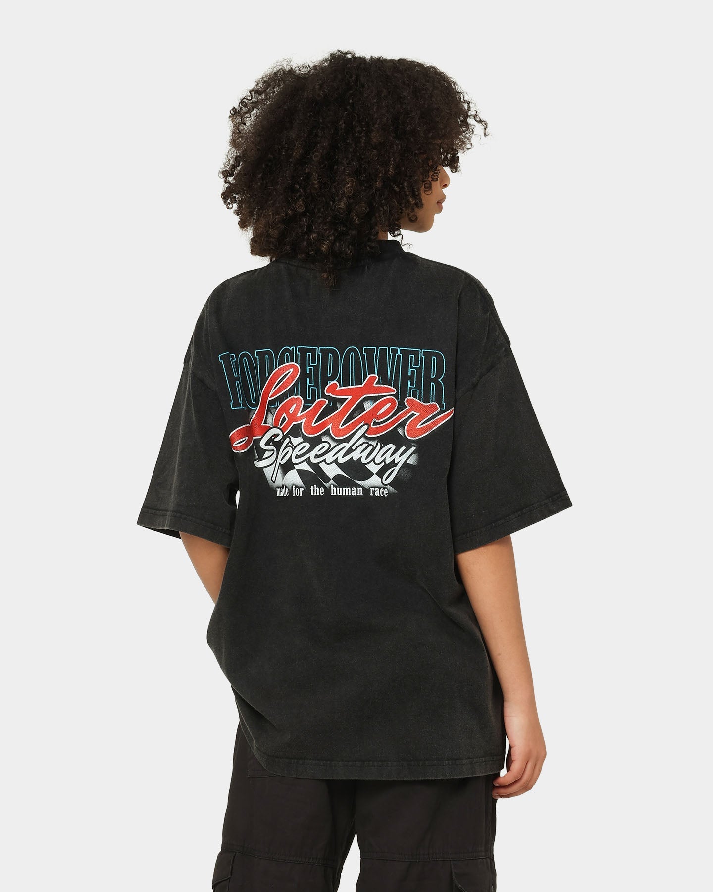 Loiter Speedway Vintage T-Shirt Vintage Black Style001